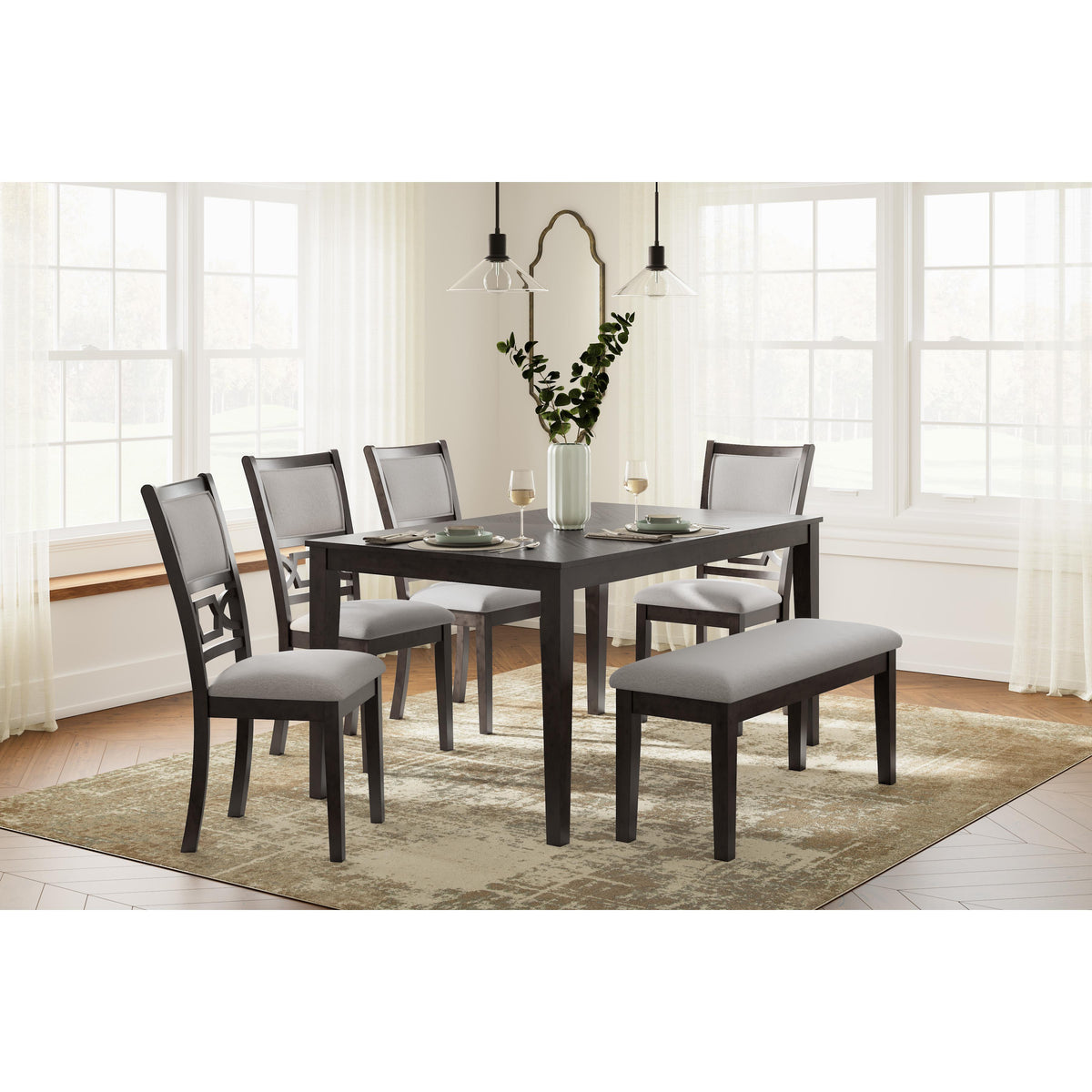 Signature Design by Ashley Langwest D422-325 Dining Room Table Set IMAGE 3