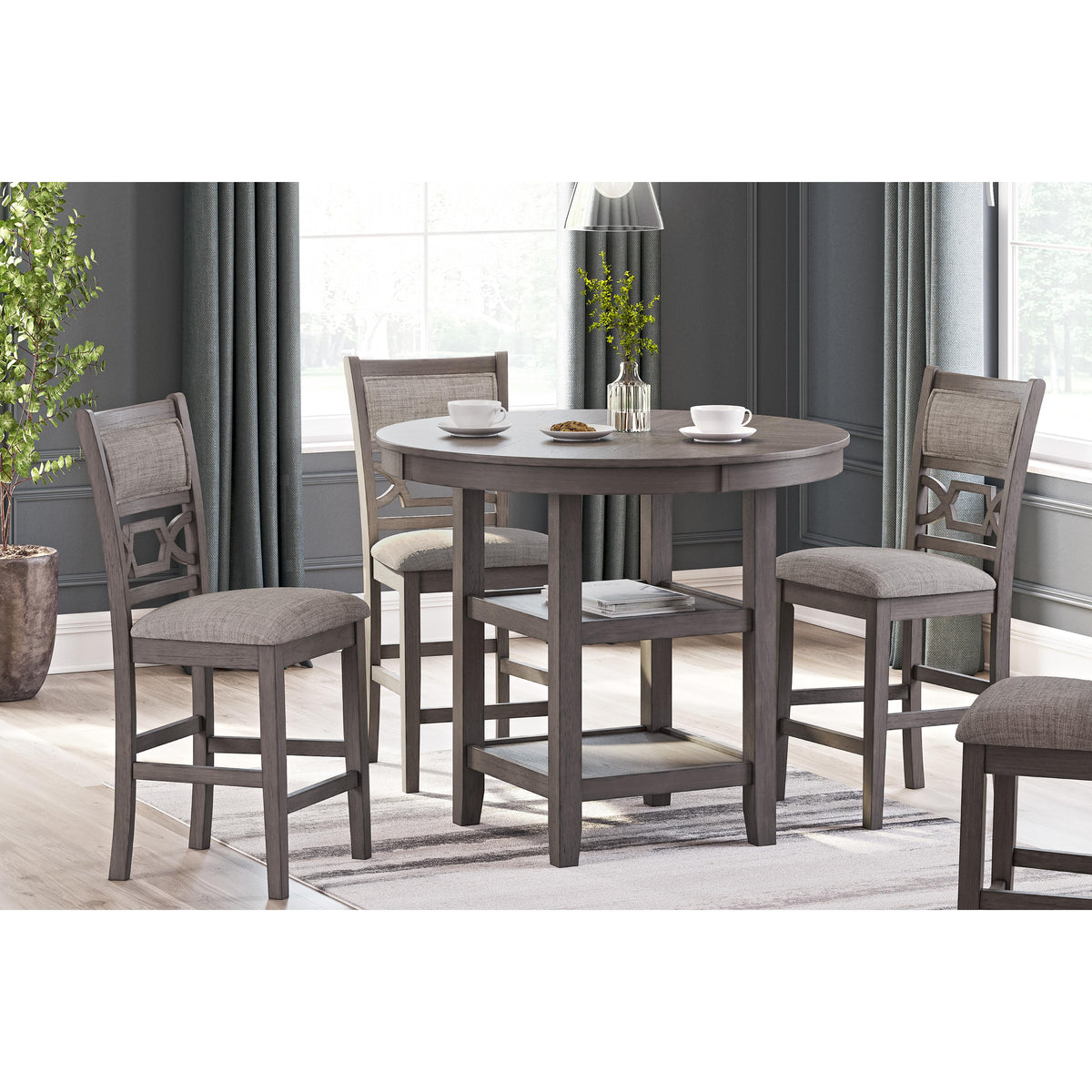 Signature Design by Ashley Wrenning D425-223 Dining Room Counter Table Set IMAGE 4