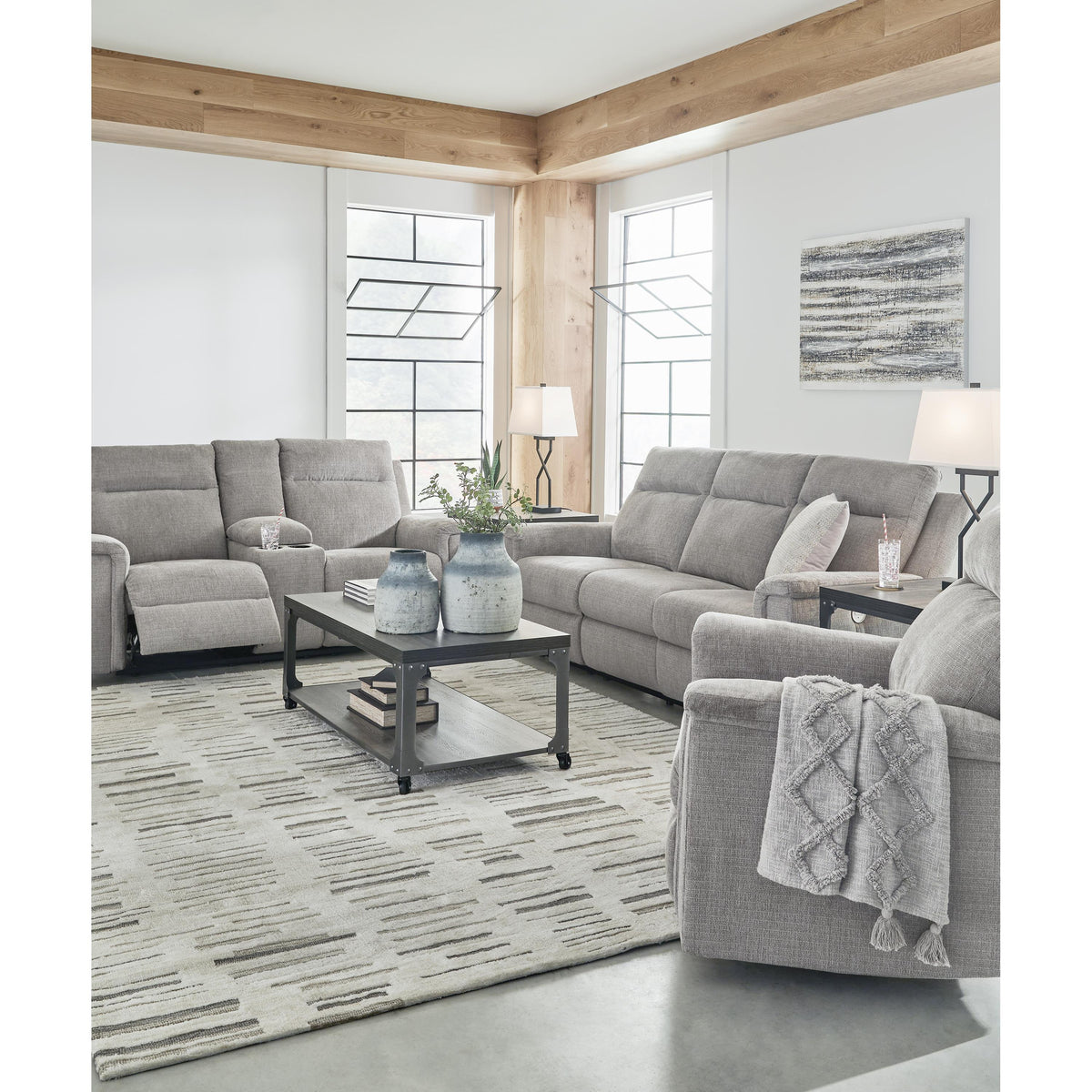 Signature Design by Ashley Barnsana 3320196 Double Reclining Power Loveseat with Console IMAGE 10