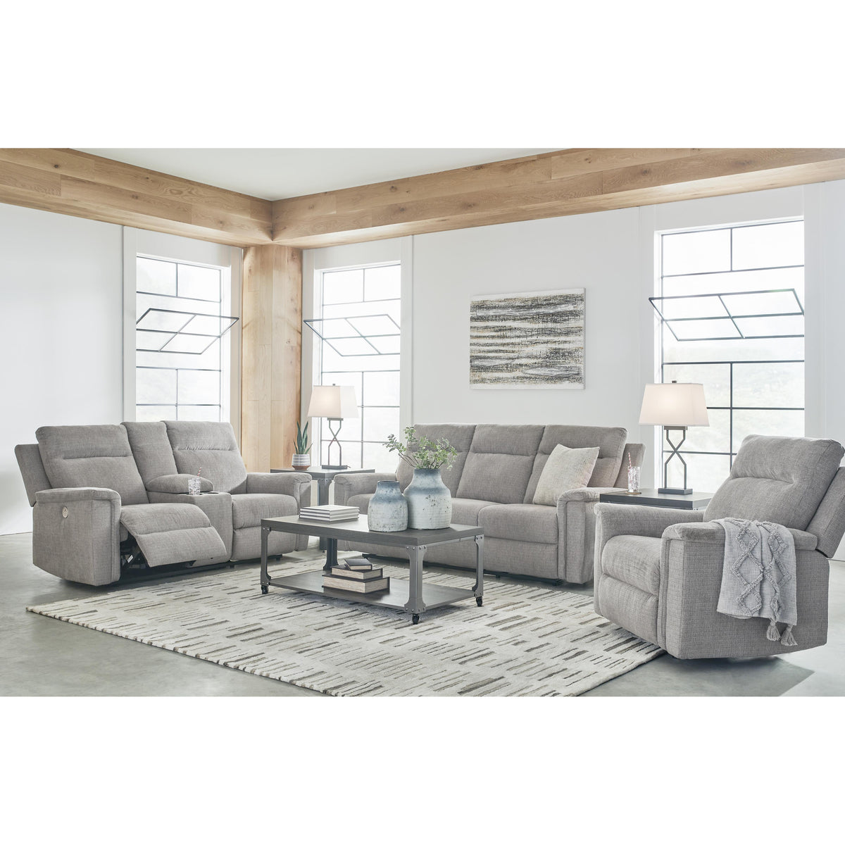 Signature Design by Ashley Barnsana 3320196 Double Reclining Power Loveseat with Console IMAGE 15