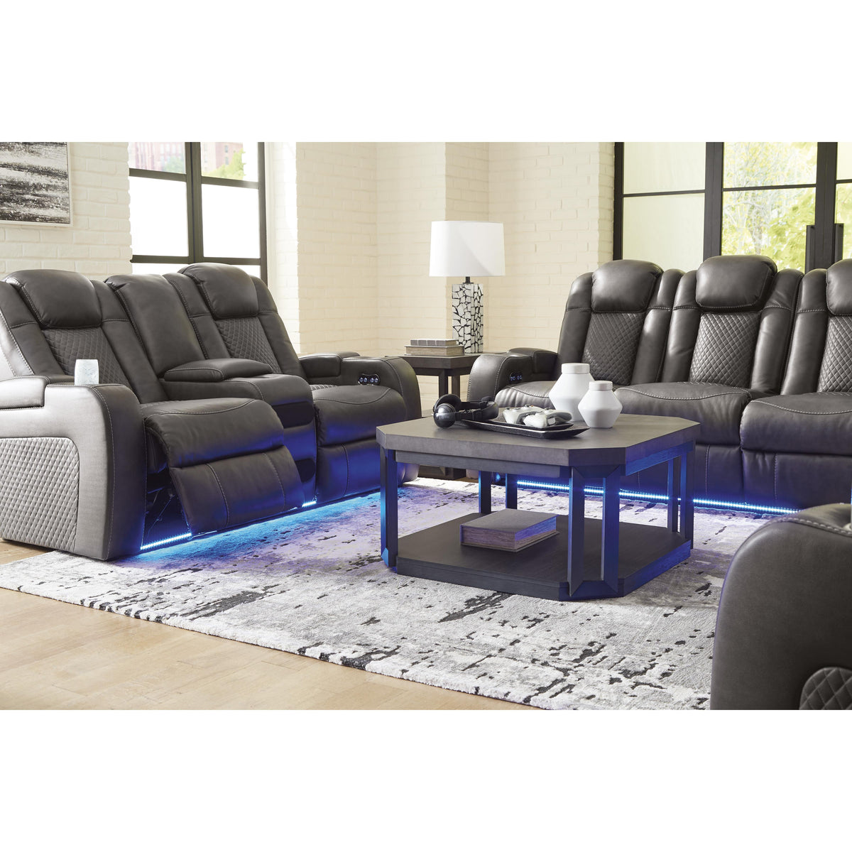 Signature Design by Ashley Fyne-Dyme 3660218 Power Reclining Loveseat with Console and Adjustable Headrest IMAGE 12