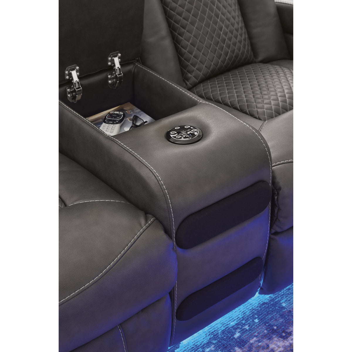 Signature Design by Ashley Fyne-Dyme 3660218 Power Reclining Loveseat with Console and Adjustable Headrest IMAGE 8