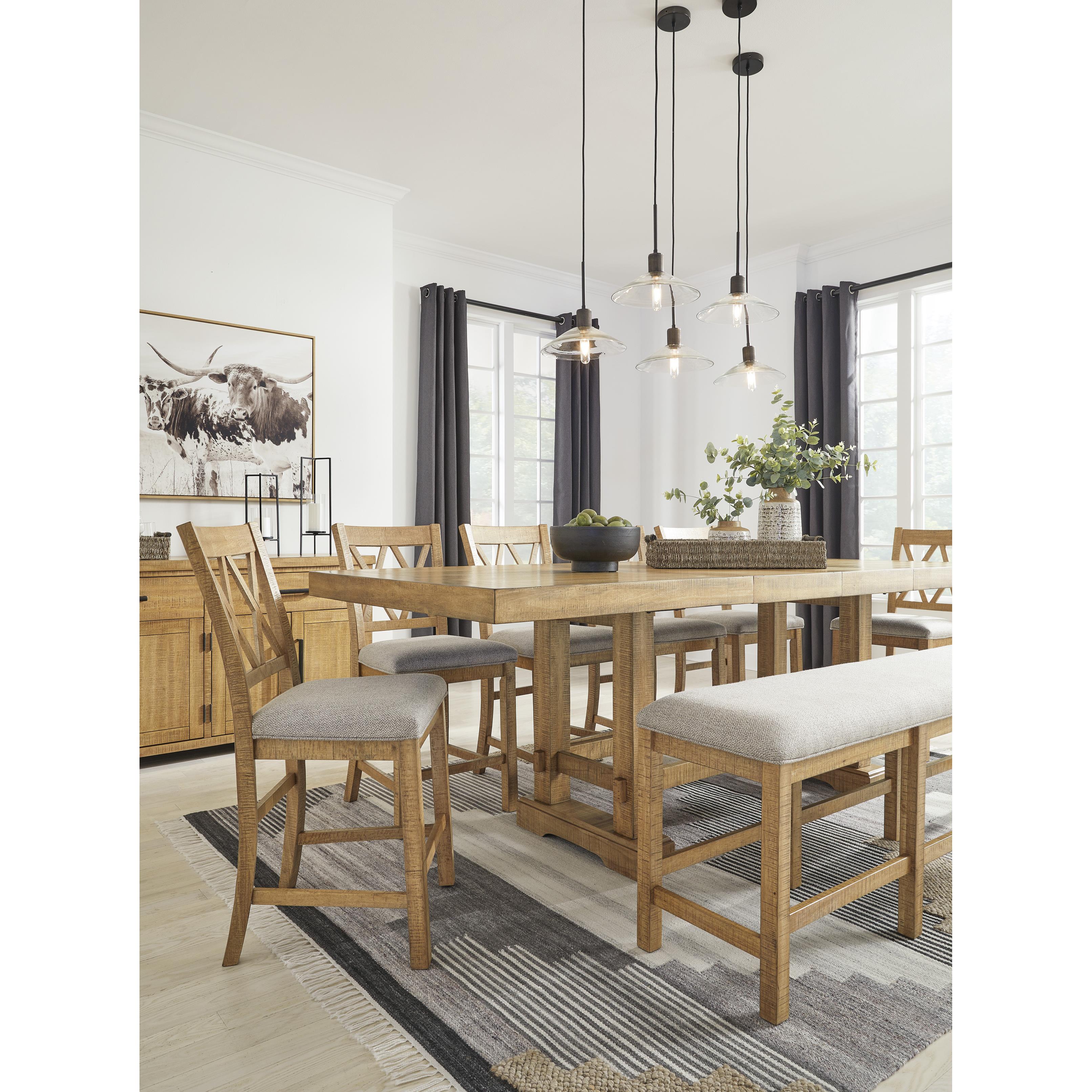 Signature Design by Ashley Havonplane D773-09 XL Counter Upholstered Dining Room Bench IMAGE 8