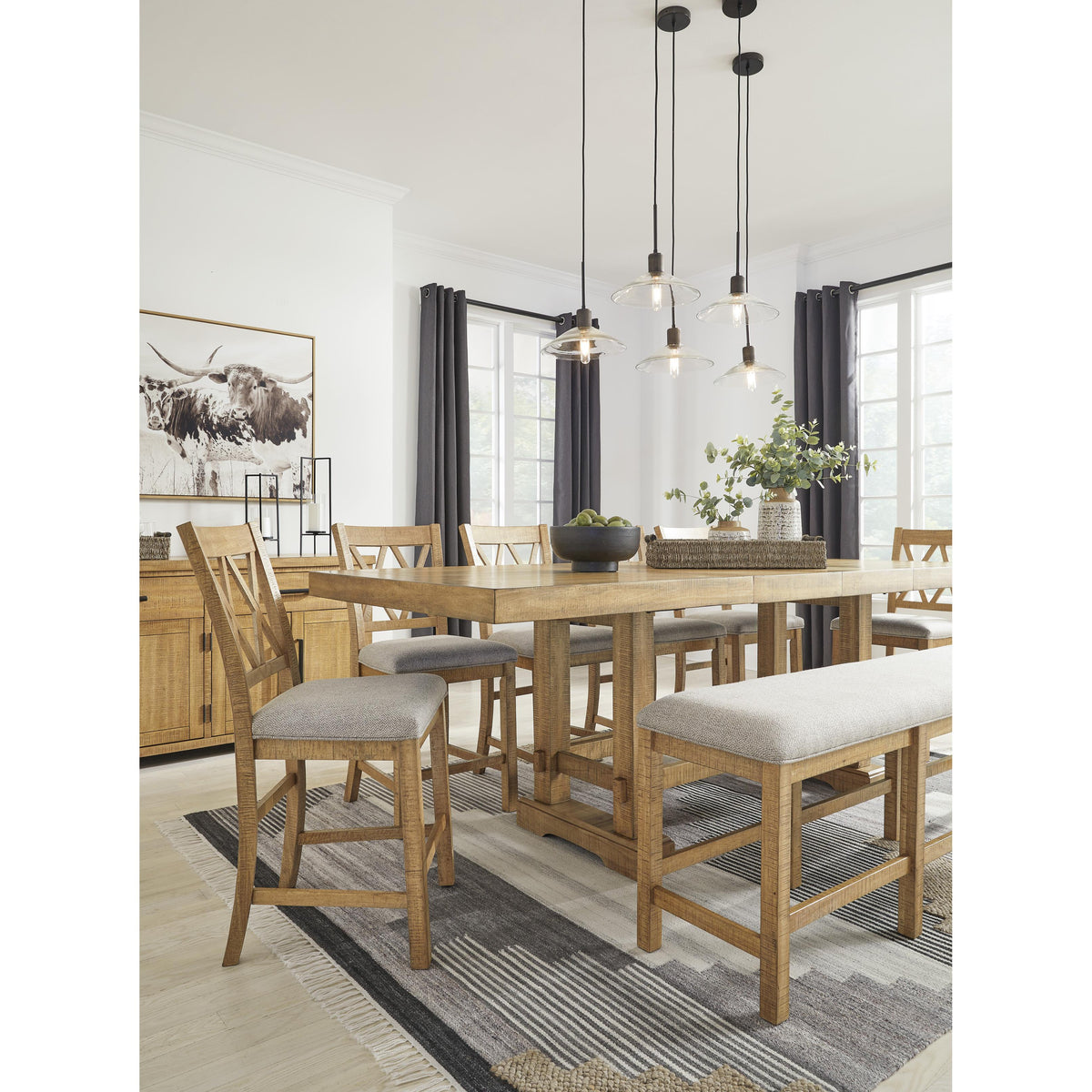 Signature Design by Ashley Havonplane D773-09 XL Counter Upholstered Dining Room Bench IMAGE 8