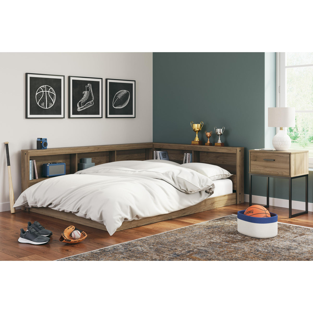 Signature Design by Ashley Deanlow EB1866B5 Full Bookcase Storage Bed IMAGE 5