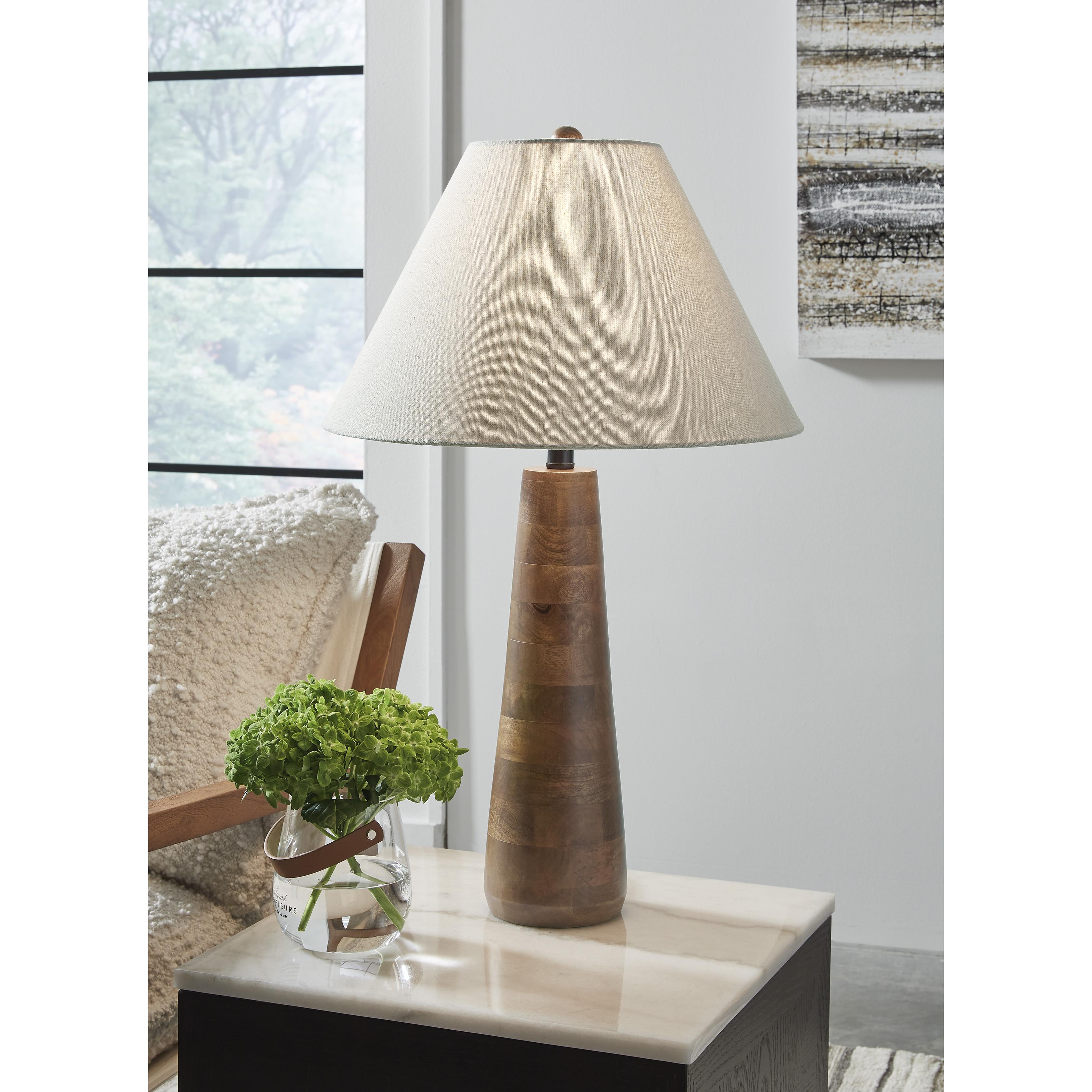 Signature Design by Ashley Danset L329104 Wood Table Lamp IMAGE 2