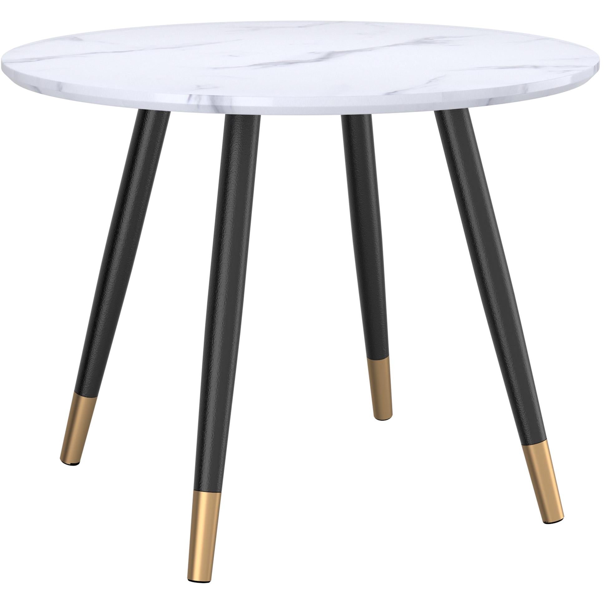 Worldwide Home Furnishings Emery/Olis 207-294RND_085PUBK 5 pc Dining Set - White with Black Chair IMAGE 2
