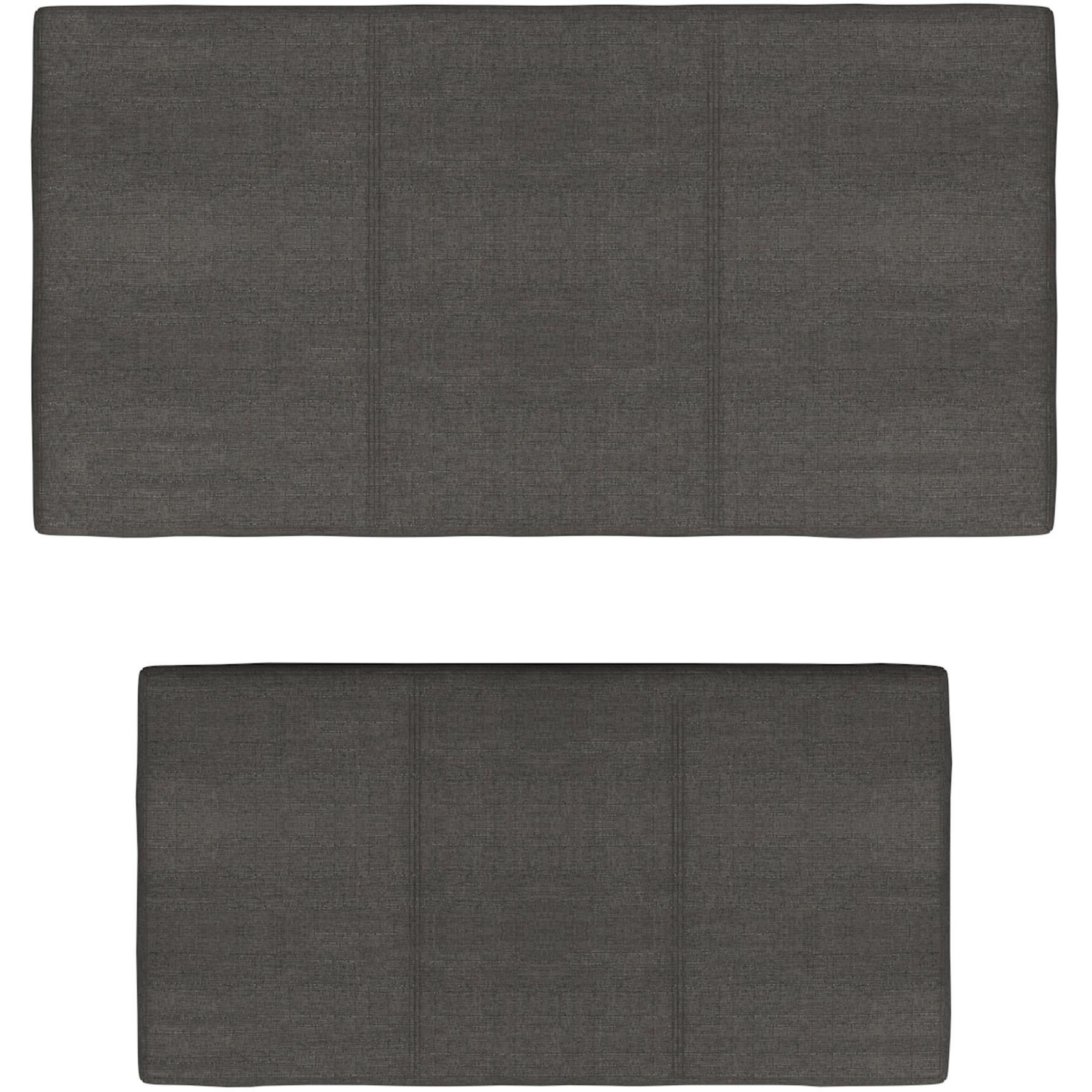 Worldwide Home Furnishings Levi 402-611CH 2 pc Rectangular Storage Ottoman Bench Set - Charcoal Fabric IMAGE 6