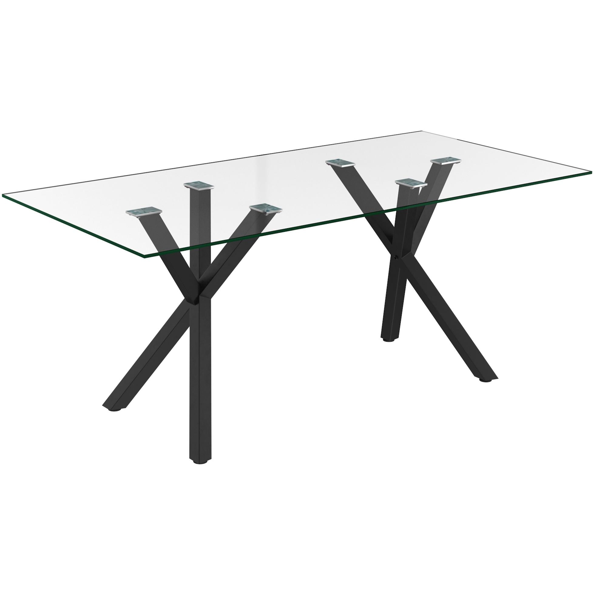 Worldwide Home Furnishings Stark/Archer 207-535BK_089CH 7 pc Dining Set - Black with Charcoal Chair IMAGE 2