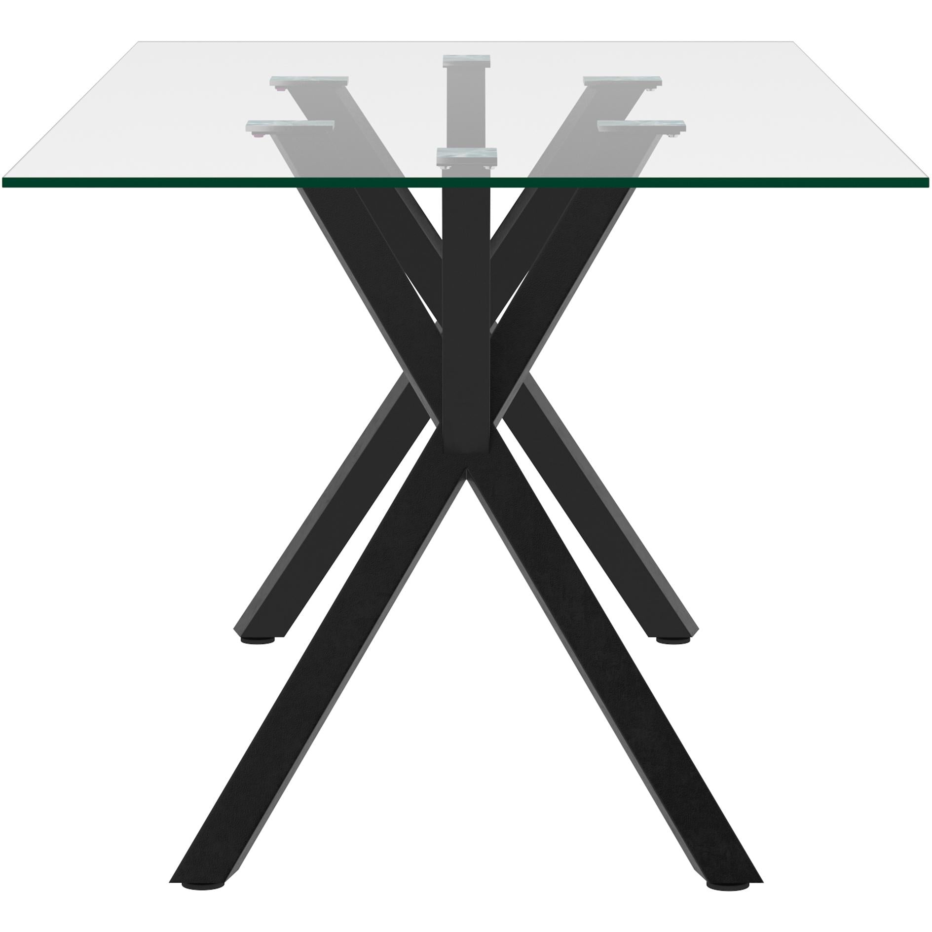 Worldwide Home Furnishings Stark/Archer 207-535BK_089CH 7 pc Dining Set - Black with Charcoal Chair IMAGE 3