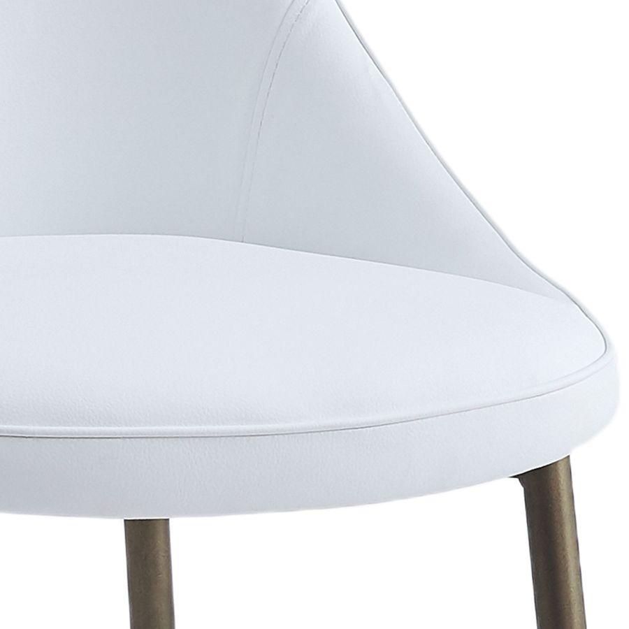 Worldwide Home Furnishings Stark/Cleo 207-535GL_636WT 7 pc Dining Set - Aged Gold with White Chair IMAGE 10