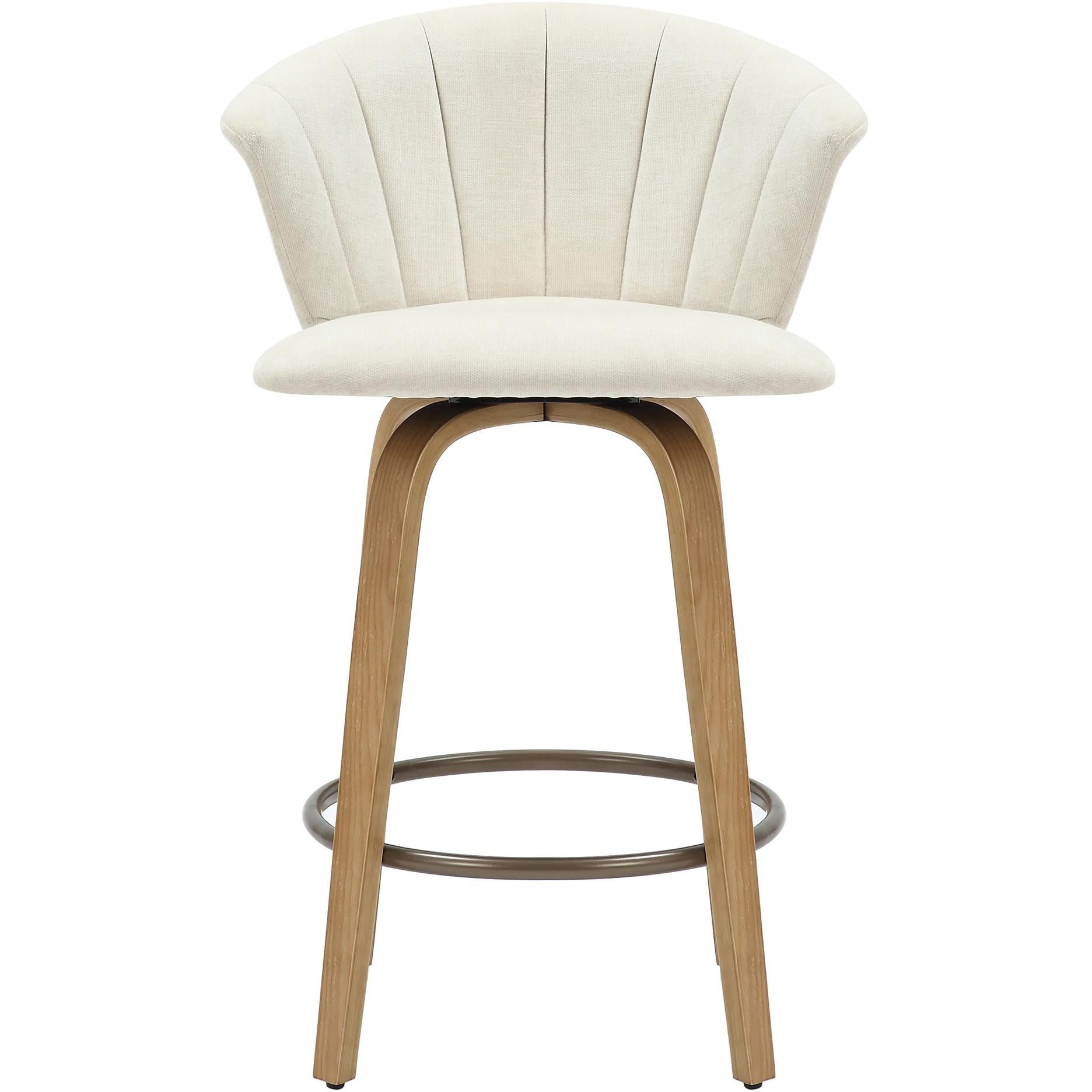 !nspire Tula 203-583BEG 26" Counter Stool - Beige Fabric and Natural IMAGE 4