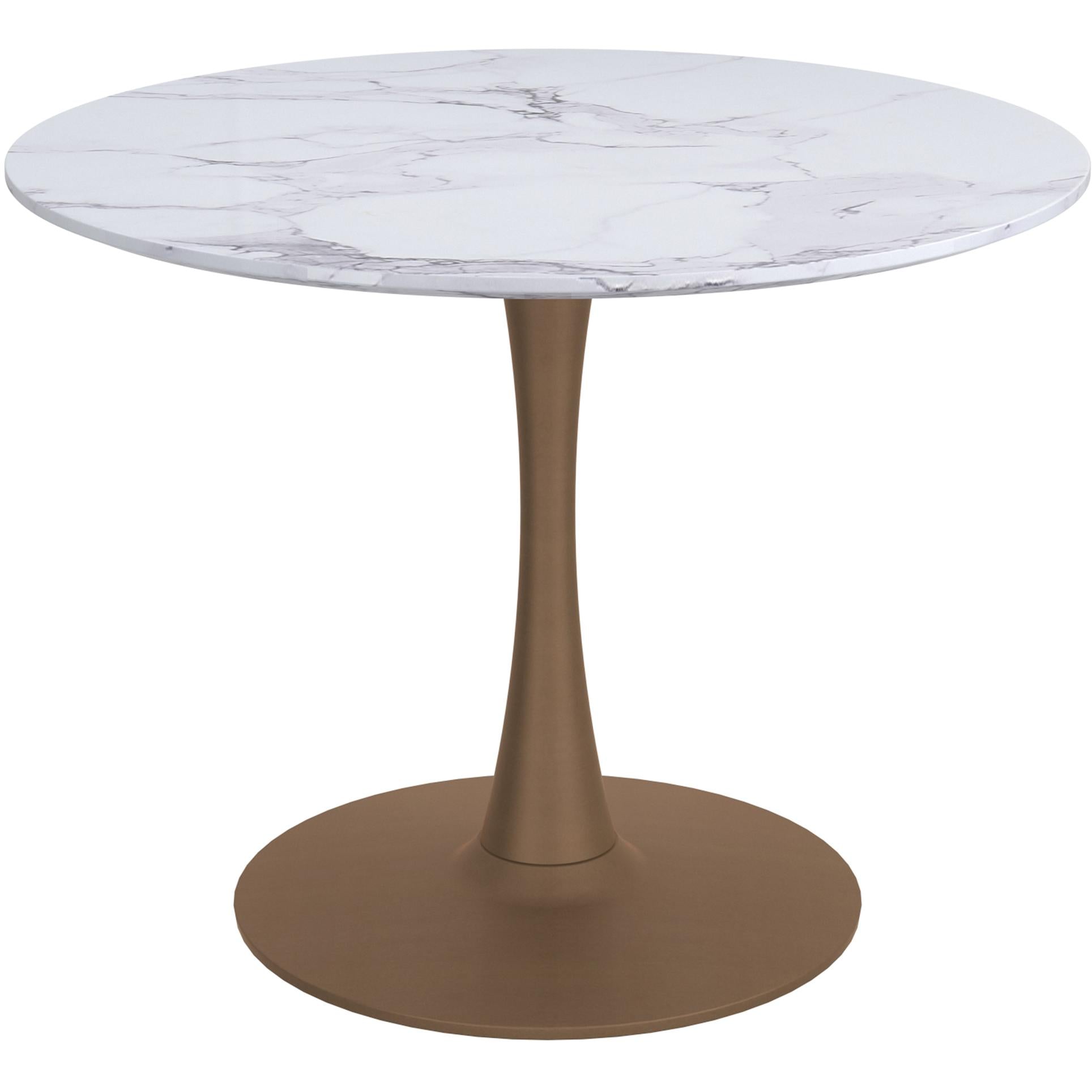 !nspire Zilo/Olis 207-671SGD_085PUBG 3 pc Dining Set - Faux Marble and Gold with Beige Chair IMAGE 2