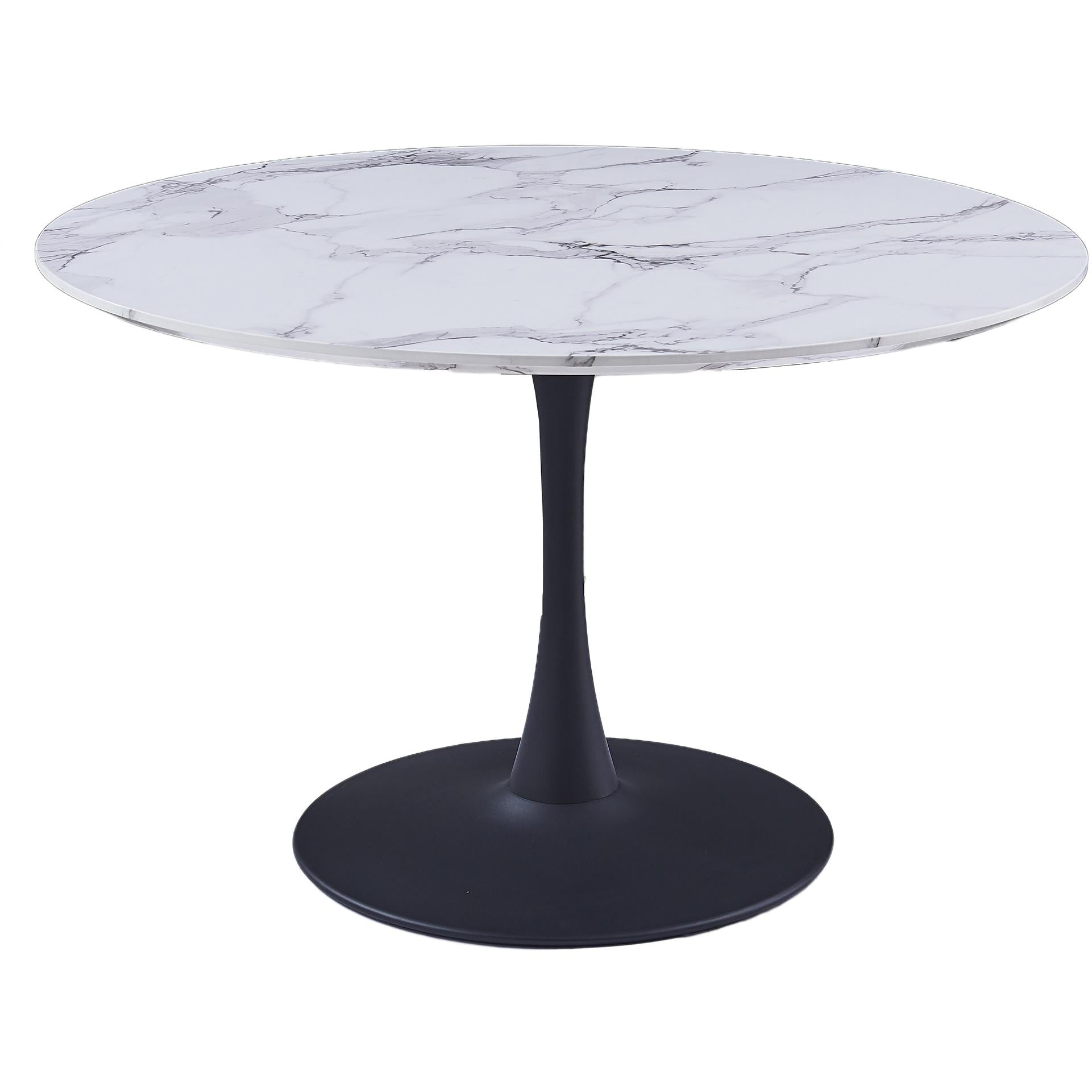 !nspire Zilo/Zeke 207-671LBK_090CH 7 pc Dining Set - Faux Marble and Black with Charcoal Chair IMAGE 2