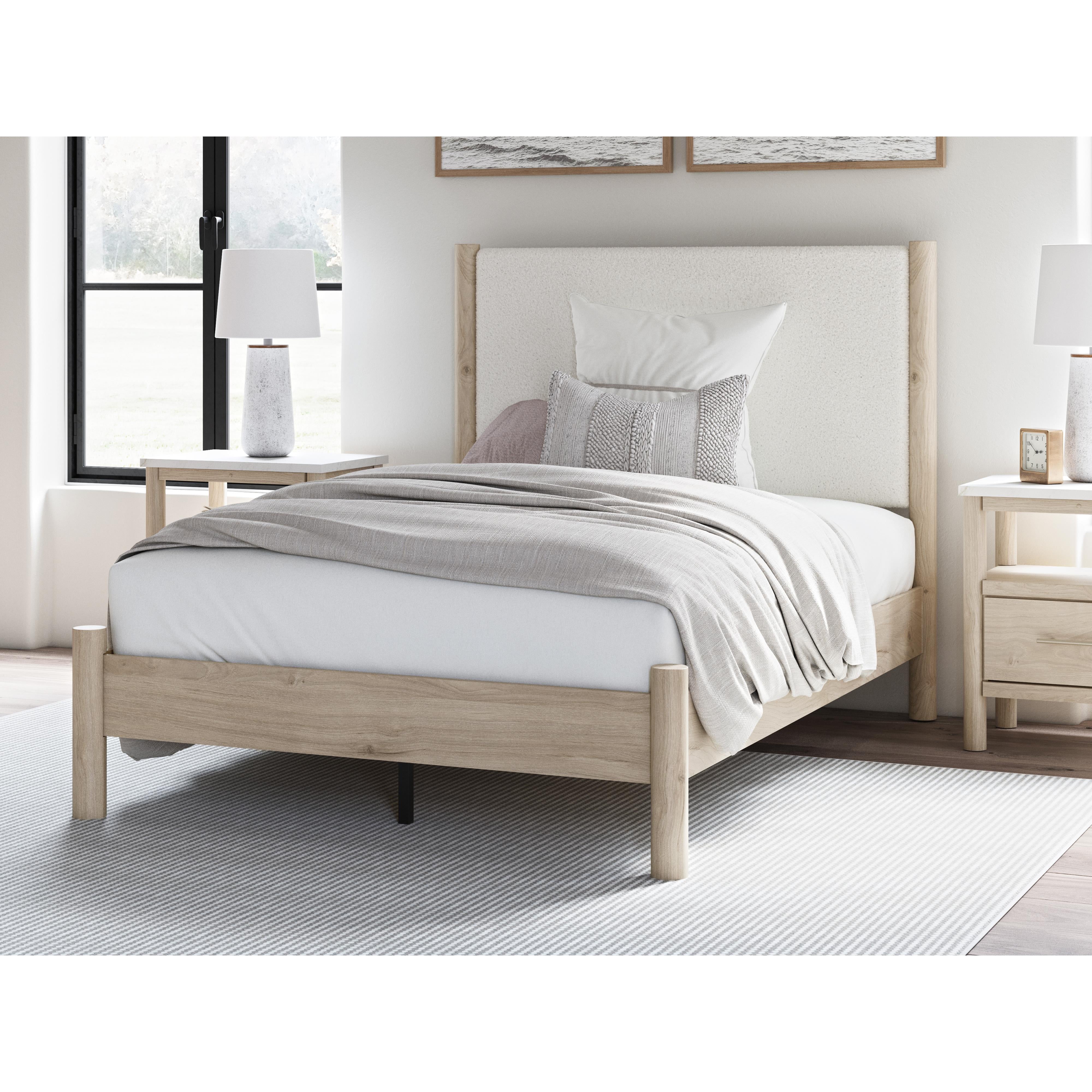 Signature Design by Ashley Cadmori B2615B8 Full Upholstered Panel Bed IMAGE 6