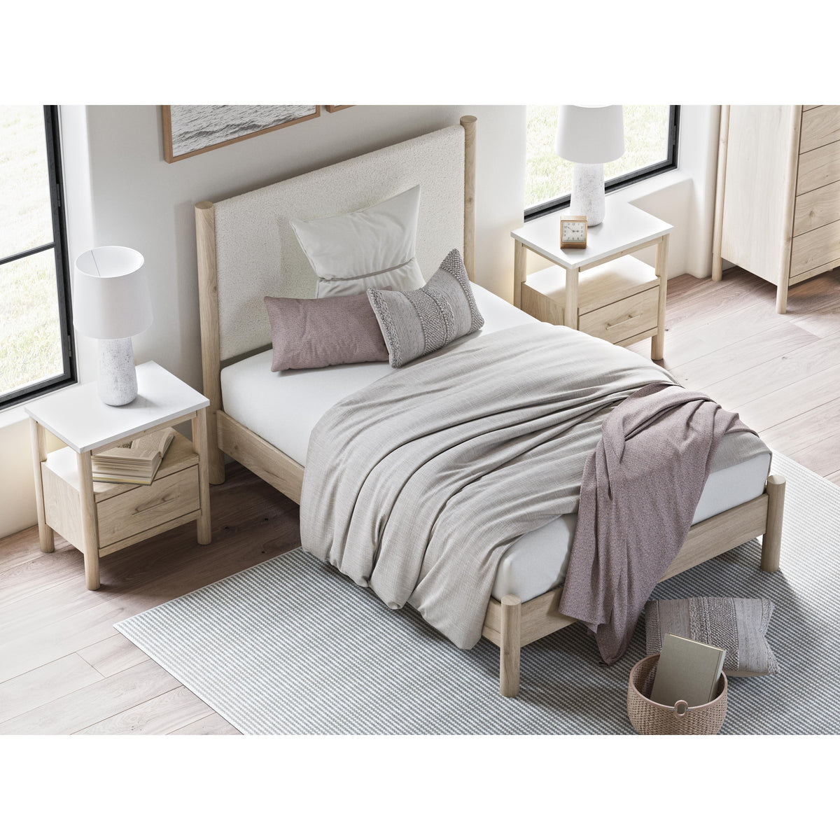 Signature Design by Ashley Cadmori B2615B8 Full Upholstered Panel Bed IMAGE 8