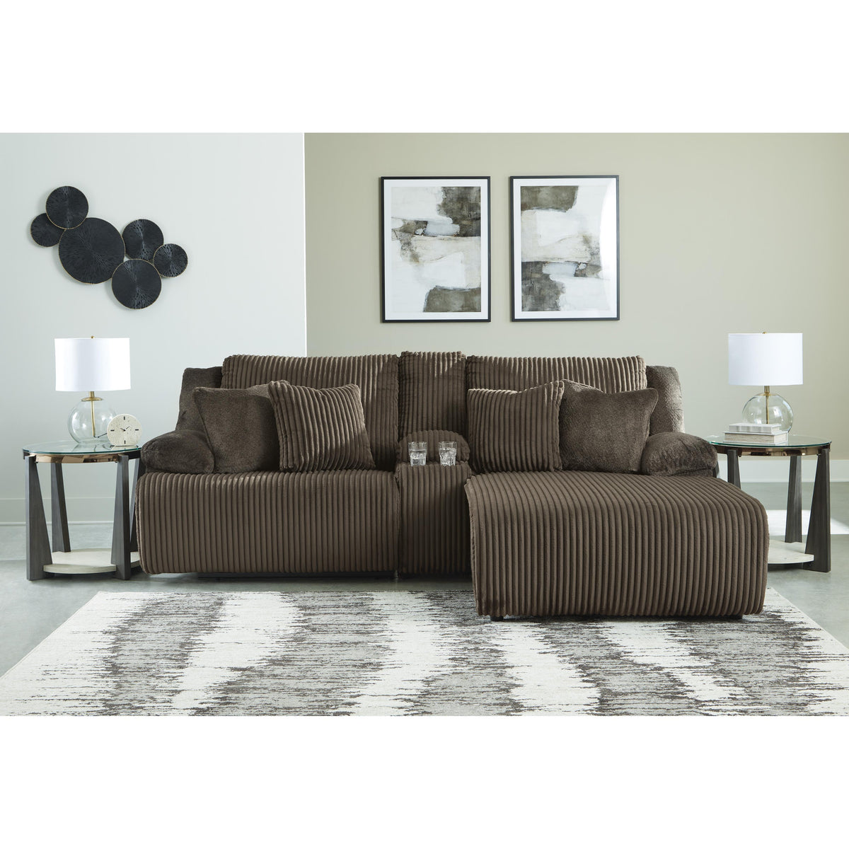 Signature Design by Ashley Top Tier 92705S4 3 pc Reclining Sectional Sofa with Chaise IMAGE 2