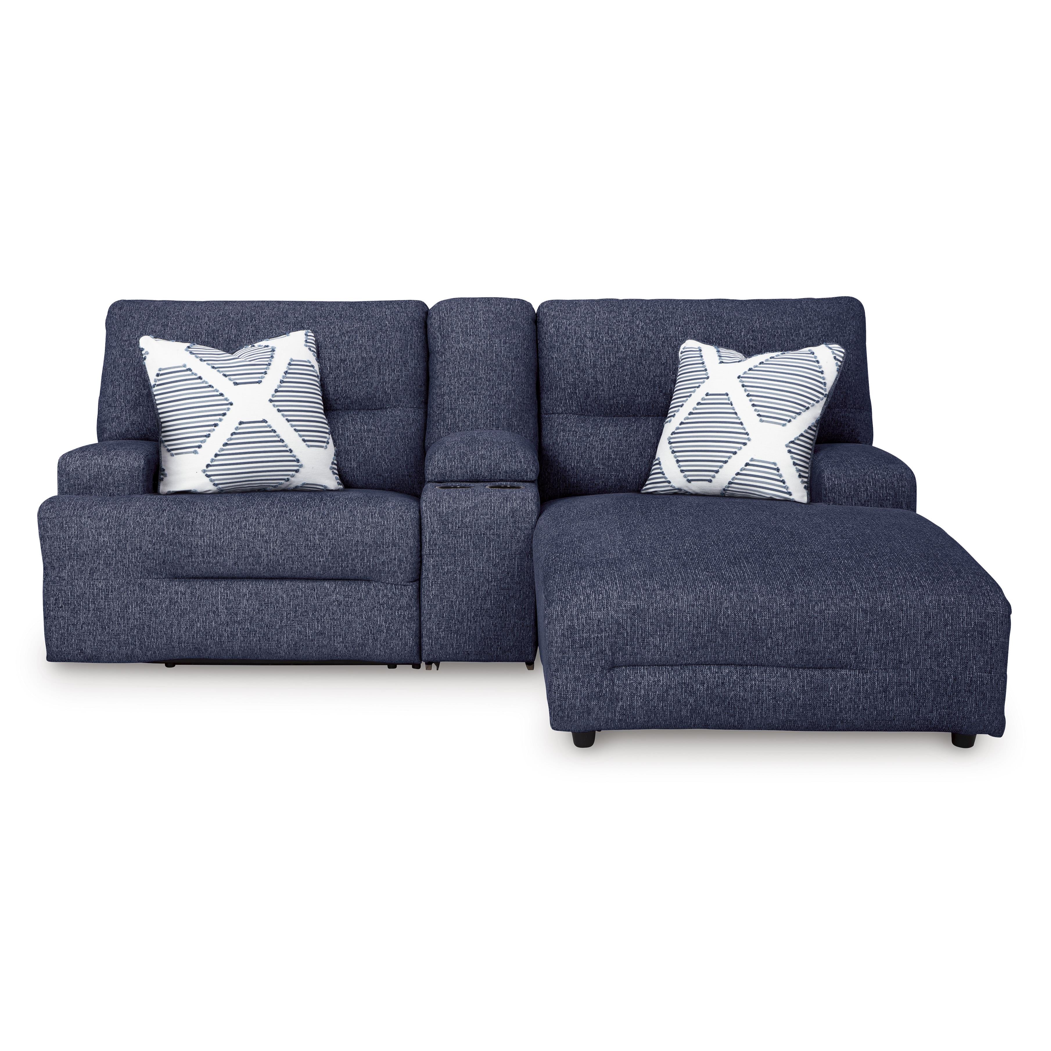 Signature Design by Ashley Acklen Place 93607S4 3 pc Power Reclining Sectional Sofa with Chaise IMAGE 3