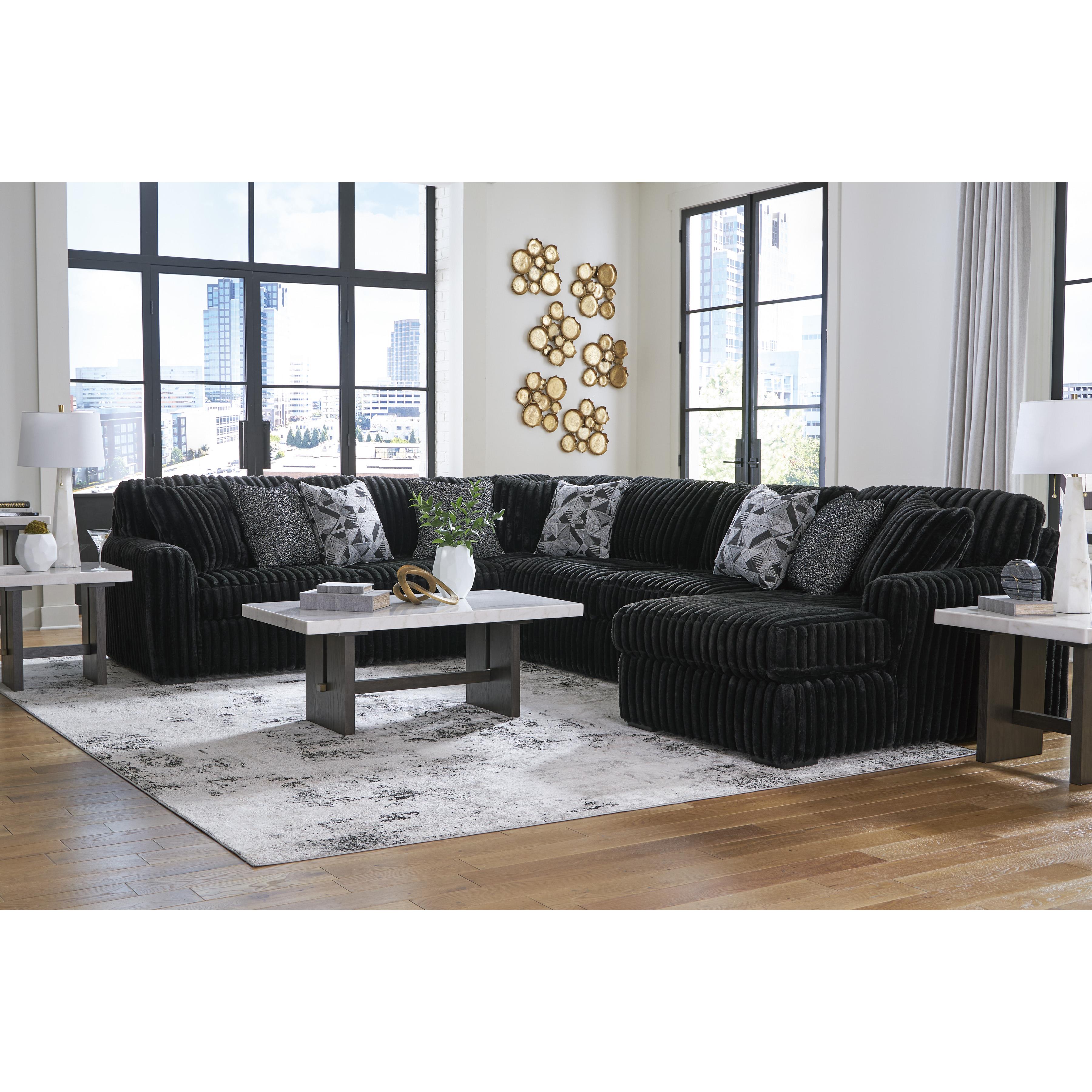 Signature Design by Ashley Midnight-Madness 98103S3 4 pc Sectional with Chaise IMAGE 4