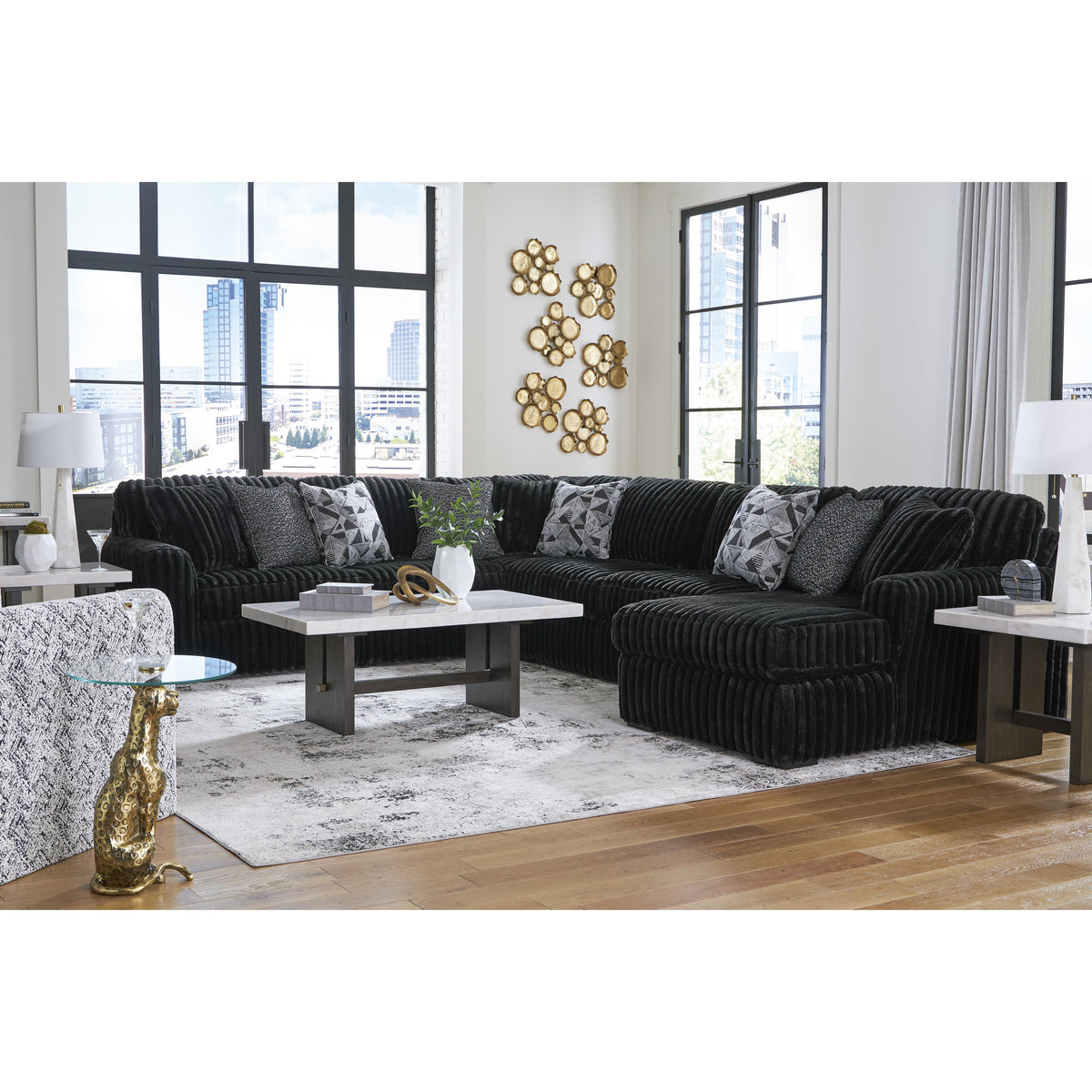 Signature Design by Ashley Midnight-Madness 98103S3 4 pc Sectional with Chaise IMAGE 6