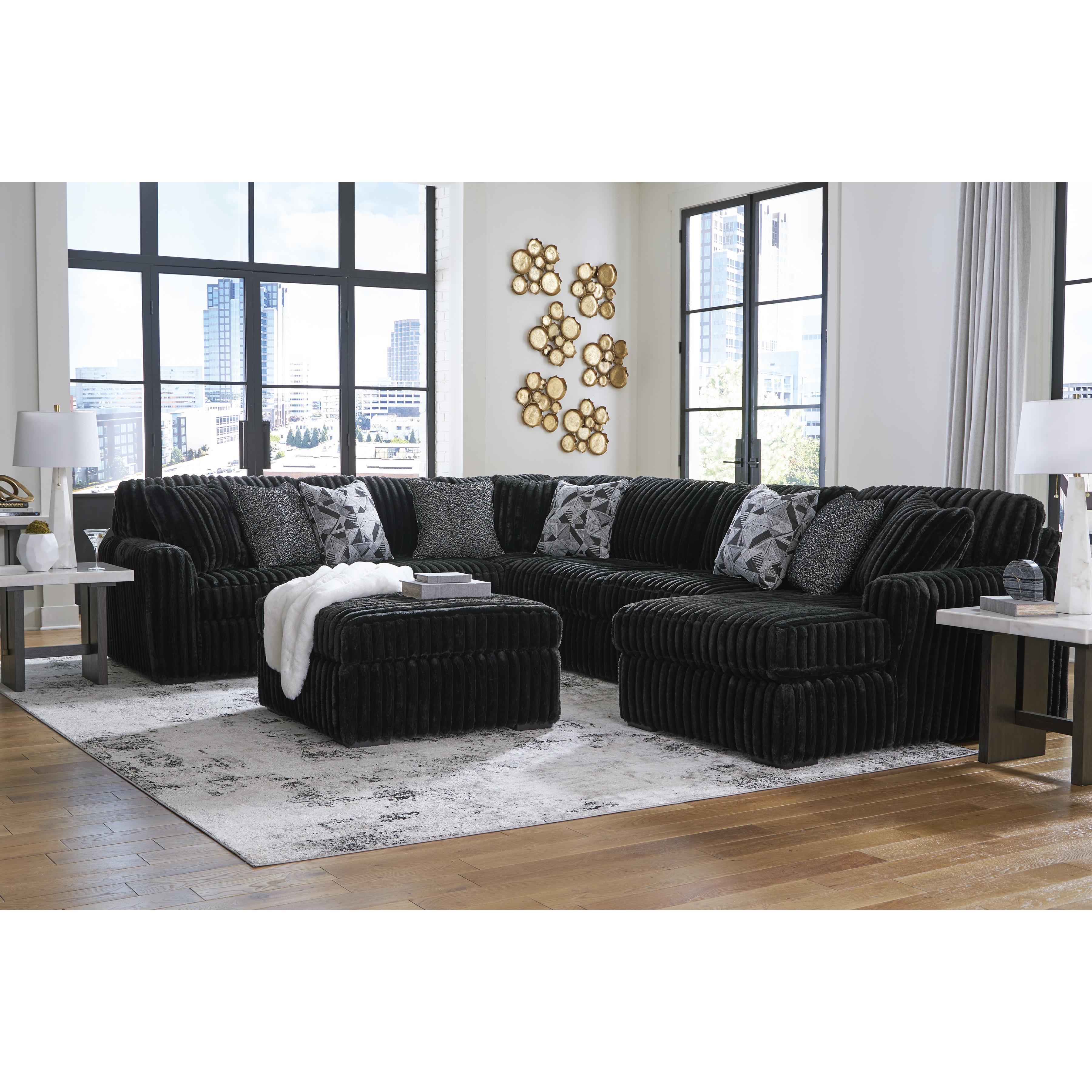 Signature Design by Ashley Midnight-Madness 98103S3 4 pc Sectional with Chaise IMAGE 7