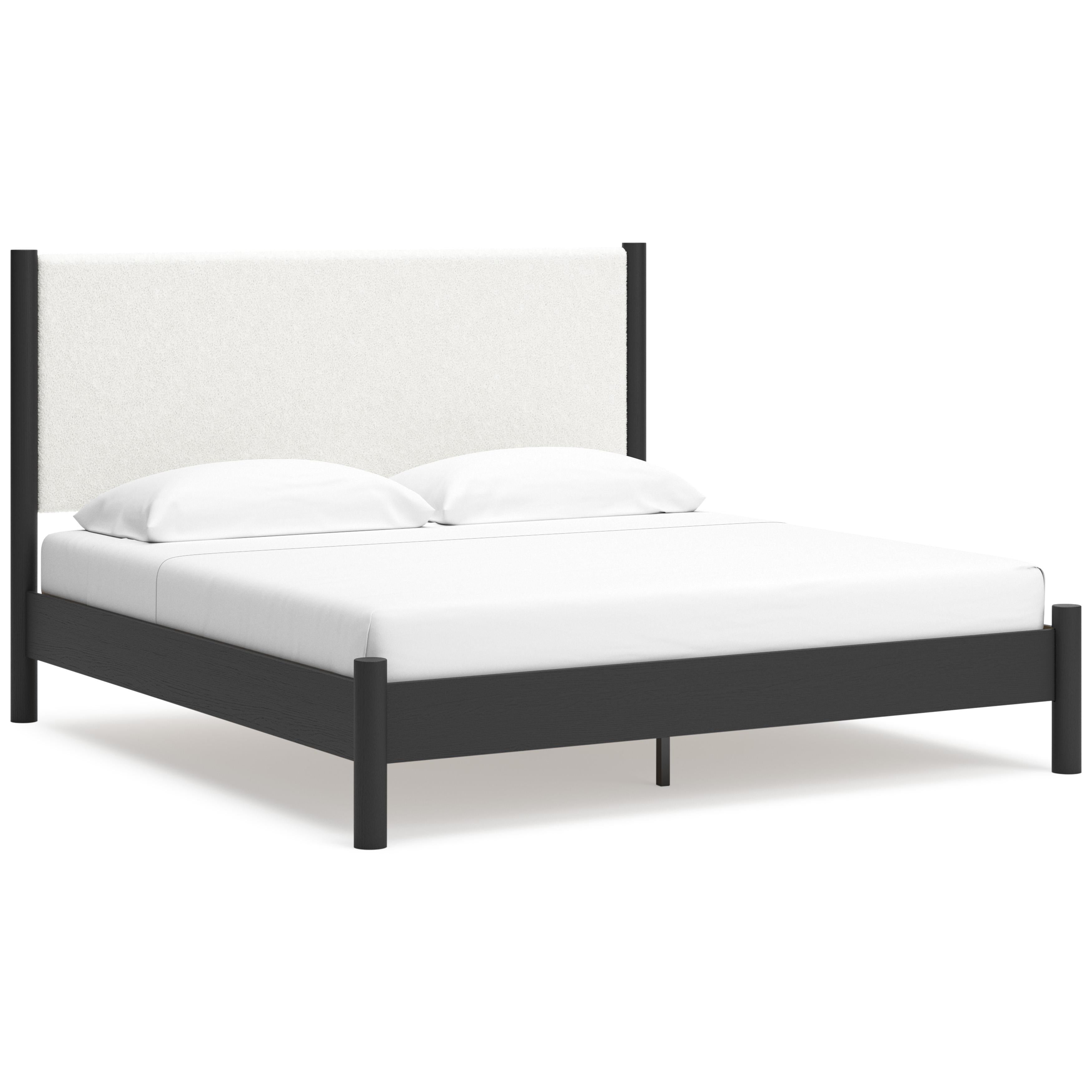 Signature Design by Ashley Cadmori B2616B8 King Upholstered Panel Bed IMAGE 1