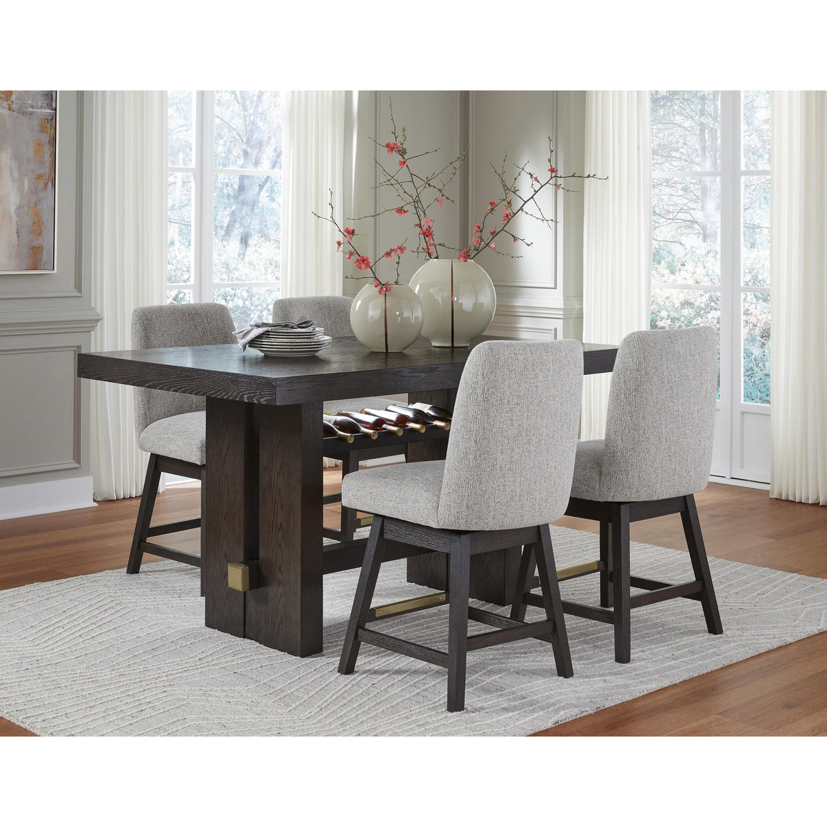 Signature Design by Ashley Burkhaus D984-124 Upholstered Swivel Barstool IMAGE 7