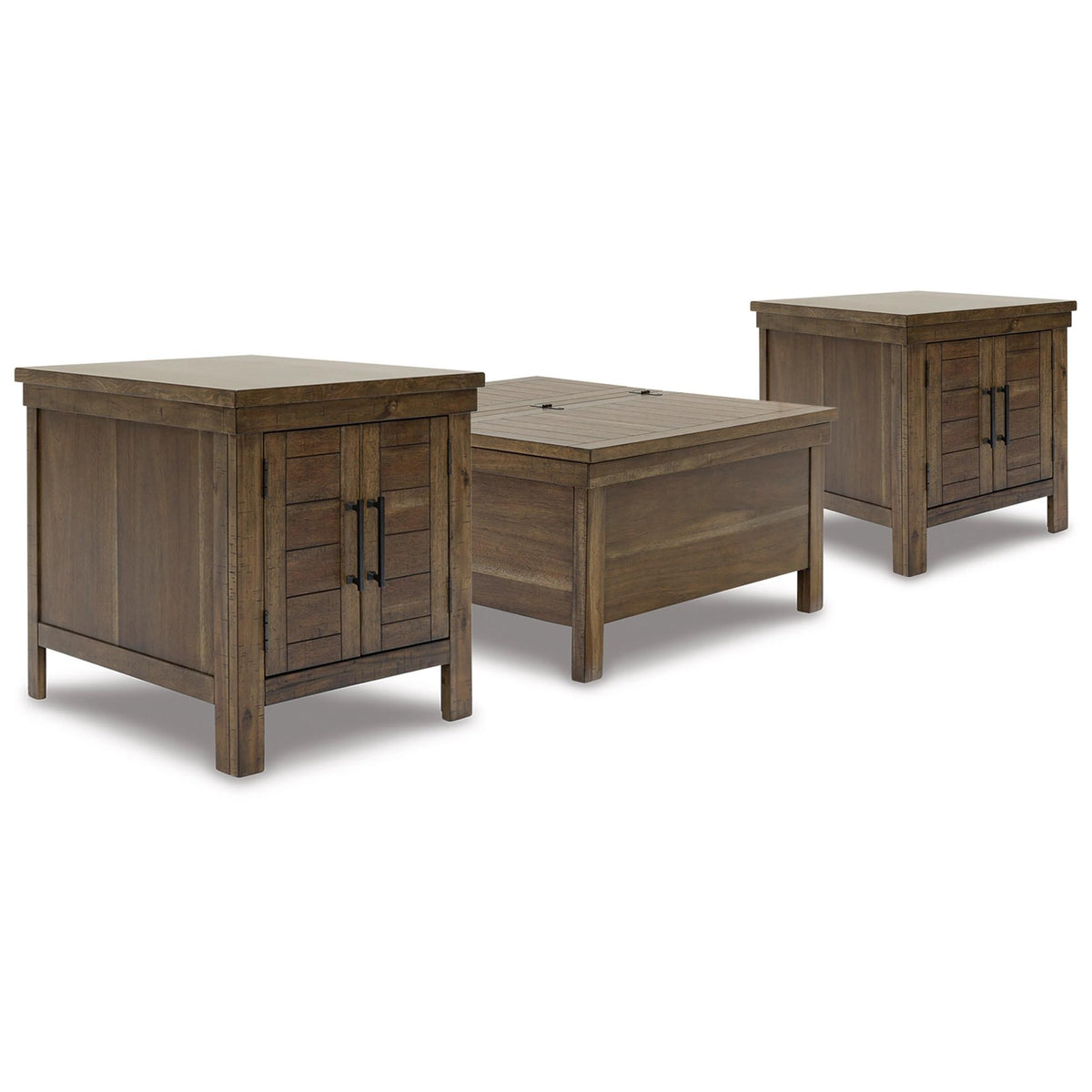 Signature Design by Ashley Moriville T731T1 Lift-top Coffee Table and 2 End Tables IMAGE 1