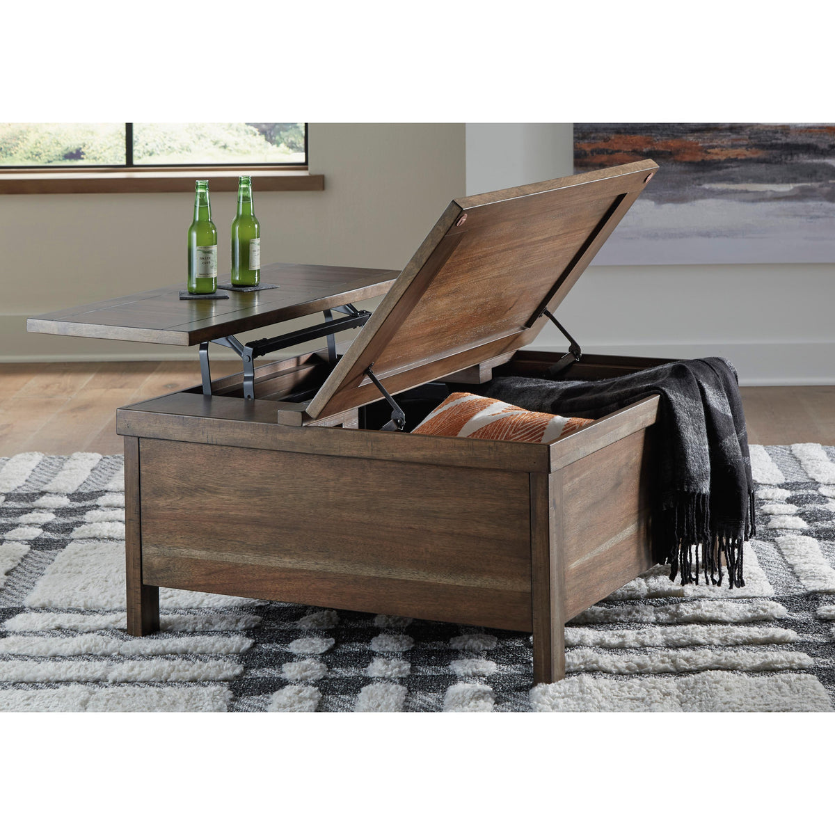 Signature Design by Ashley Moriville T731T1 Lift-top Coffee Table and 2 End Tables IMAGE 3