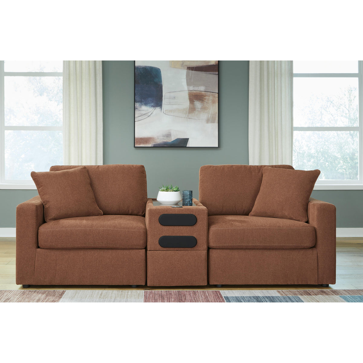Signature Design by Ashley Modmax 92102S13 3 pc Sectional Loveseat with Audio System IMAGE 3