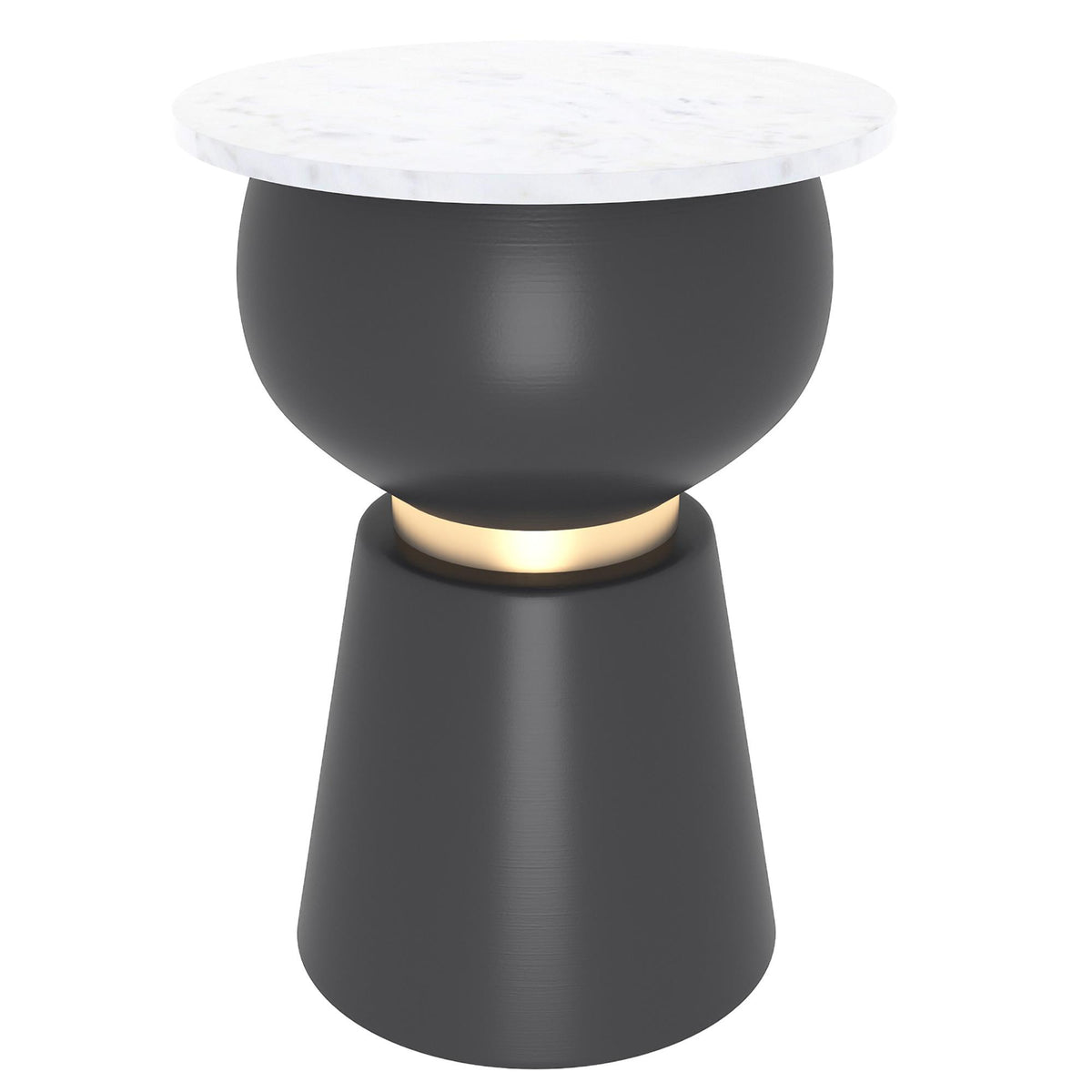 !nspire Alora 501-924WT Accent Table - Black and White and Brushed Gold IMAGE 1