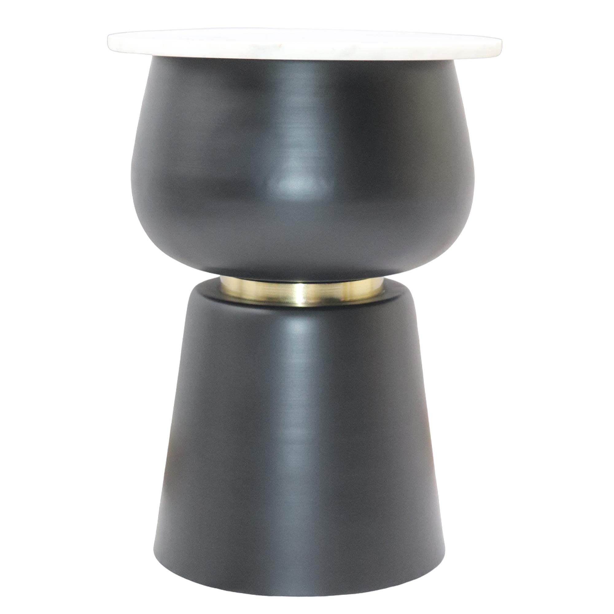 !nspire Alora 501-924WT Accent Table - Black and White and Brushed Gold IMAGE 5