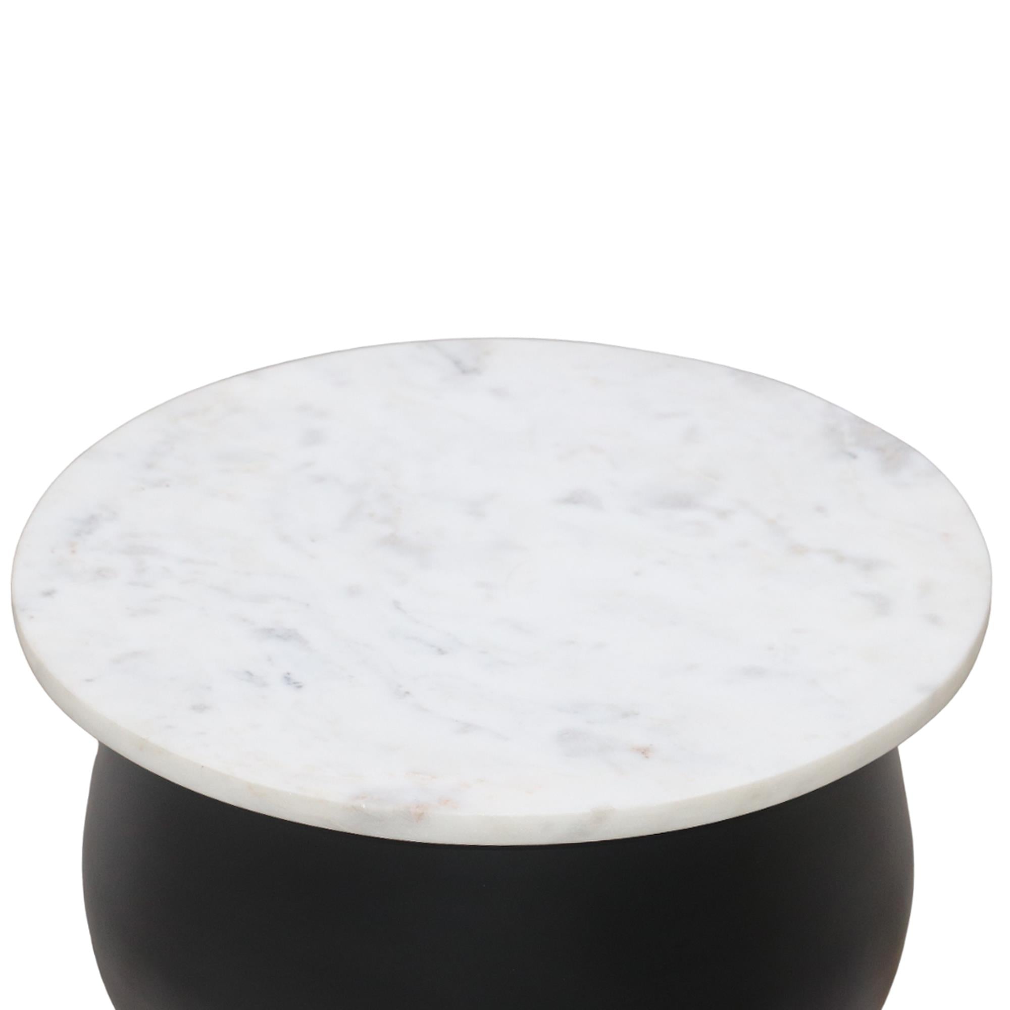 !nspire Alora 501-924WT Accent Table - Black and White and Brushed Gold IMAGE 6