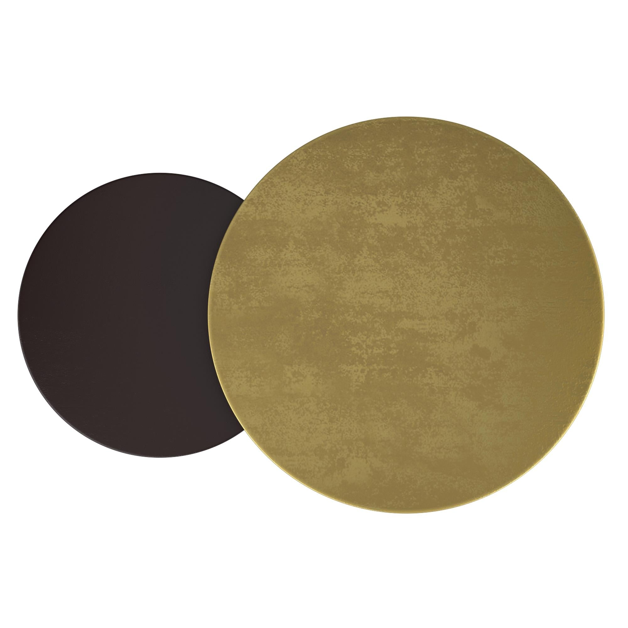 !nspire Adira 303-102GL_BK 2 pc Round Coffee Table Set - Antique Gold and Black IMAGE 3