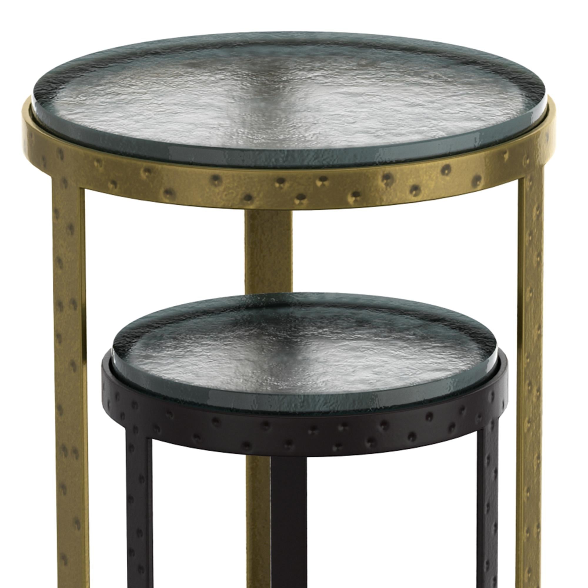 !nspire Ares 501-098GL_BK 2 pc Accent Table Set - Black and Antique Gold IMAGE 5