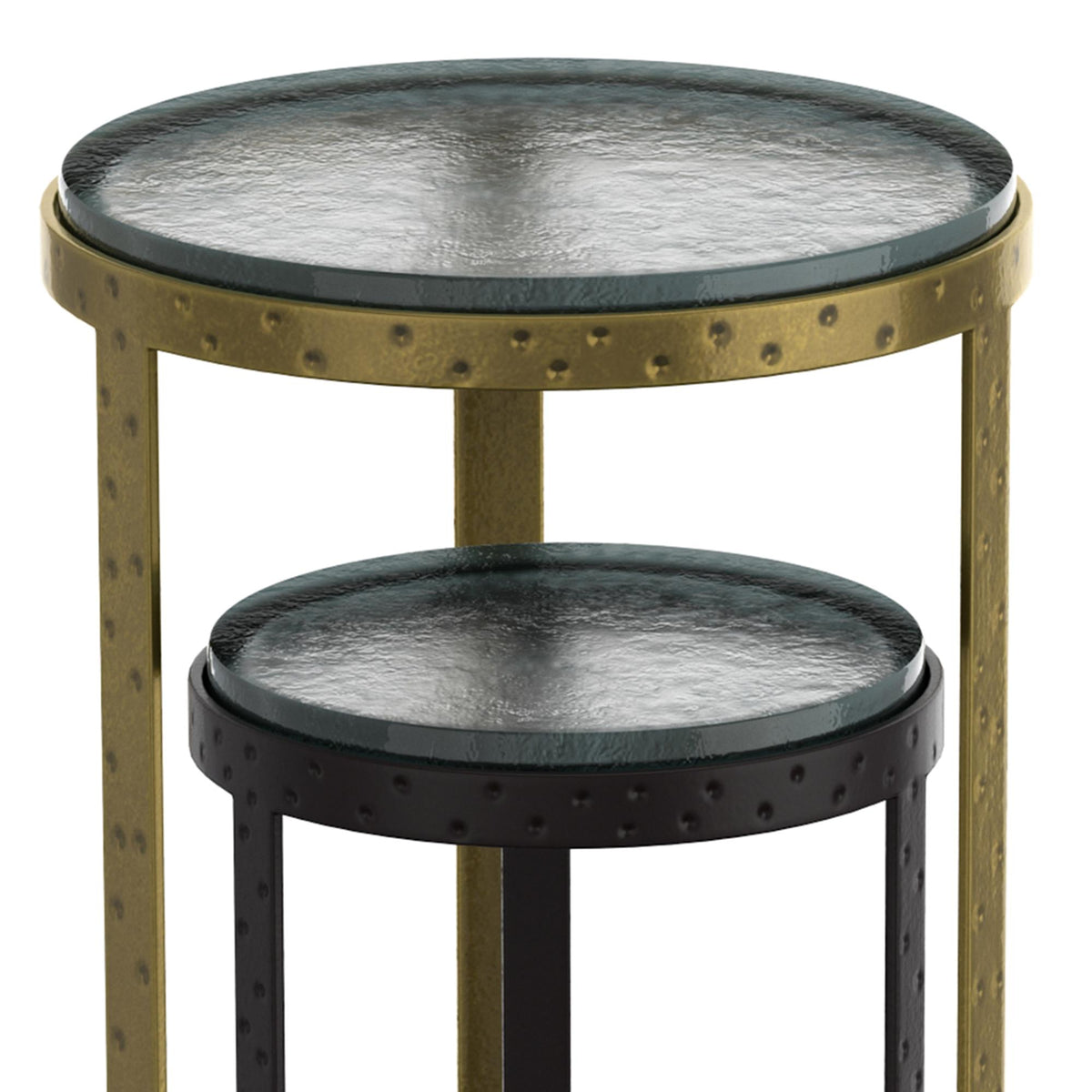 !nspire Ares 501-098GL_BK 2 pc Accent Table Set - Black and Antique Gold IMAGE 5