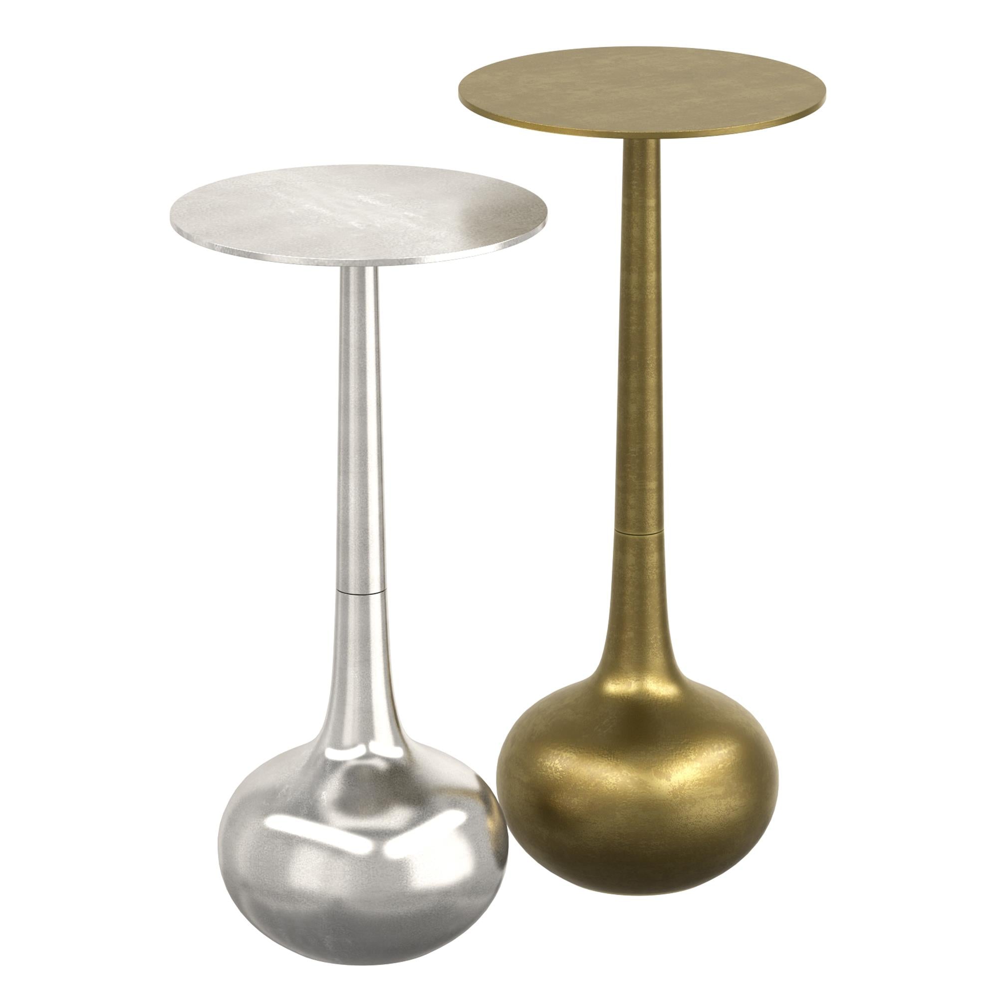 !nspire Sylas 501-100GL_CH 2 pc Accent Table Set - Antique Gold and Silver IMAGE 1