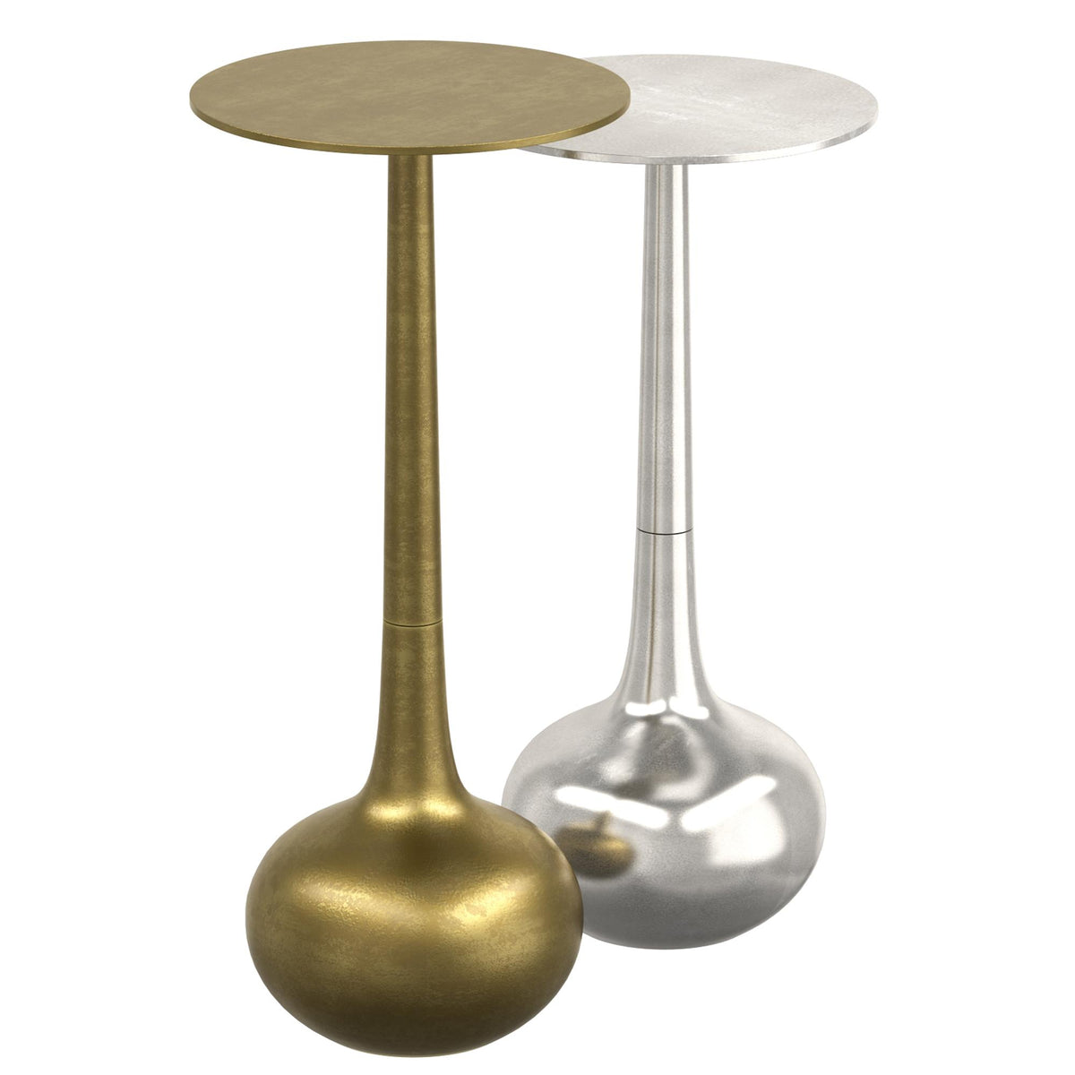 !nspire Sylas 501-100GL_CH 2 pc Accent Table Set - Antique Gold and Silver IMAGE 3