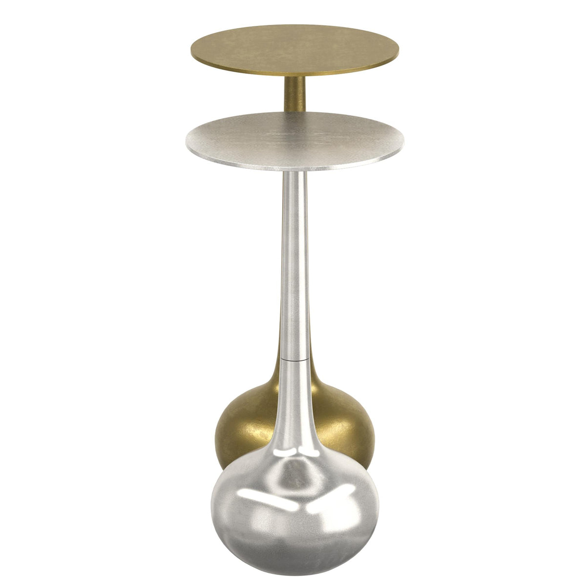 !nspire Sylas 501-100GL_CH 2 pc Accent Table Set - Antique Gold and Silver IMAGE 4