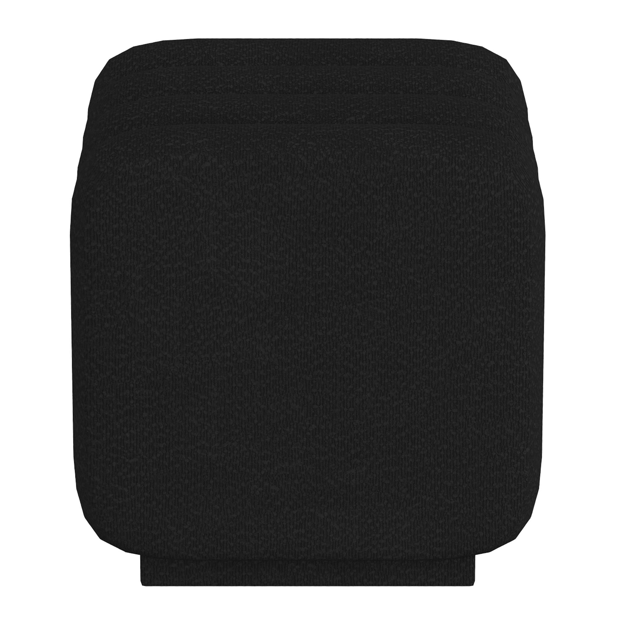 Worldwide Home Furnishings Rigel 402-133SM_BK Small Square Ottoman - Black Boucle IMAGE 4