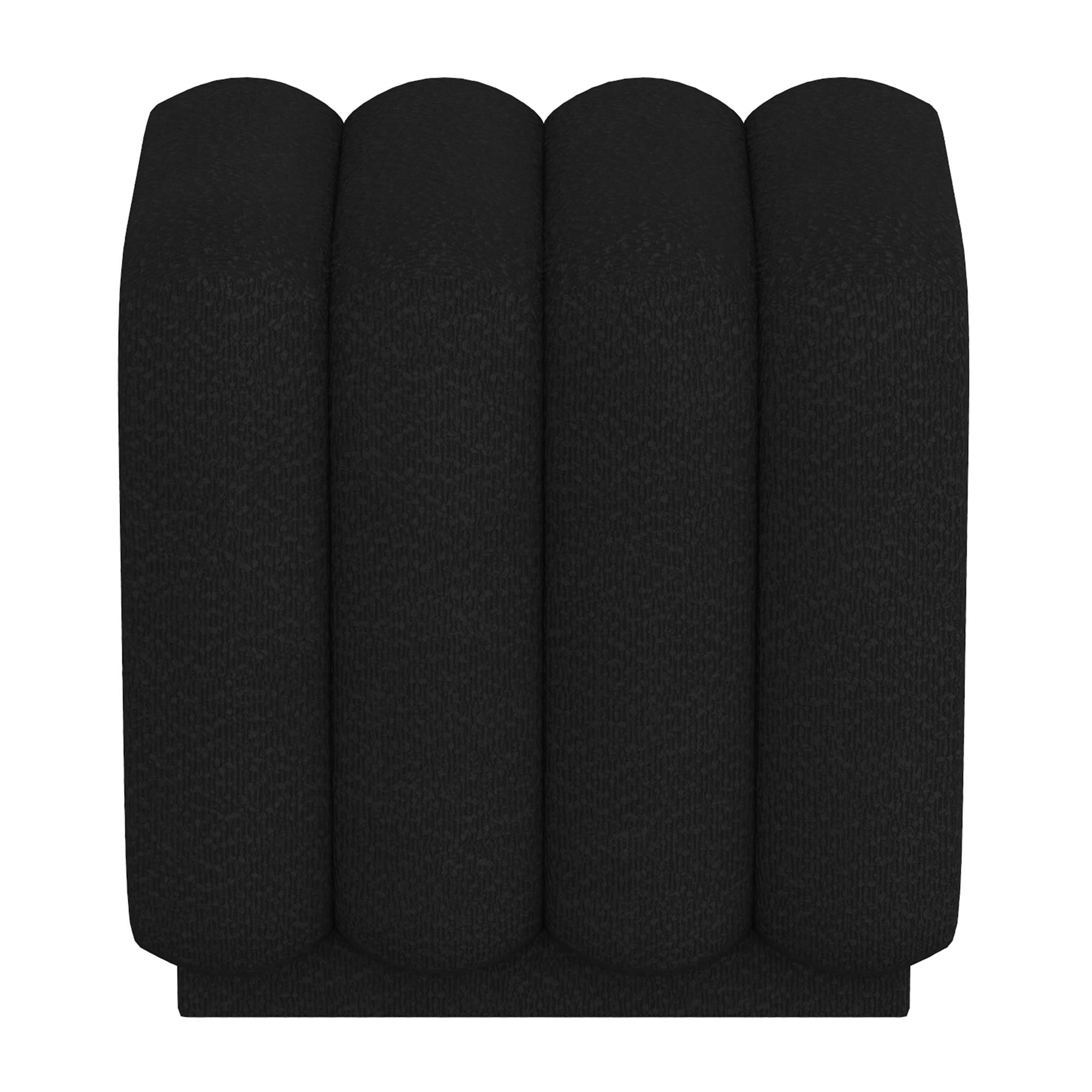 Worldwide Home Furnishings Rigel 402-133SM_BK Small Square Ottoman - Black Boucle IMAGE 5