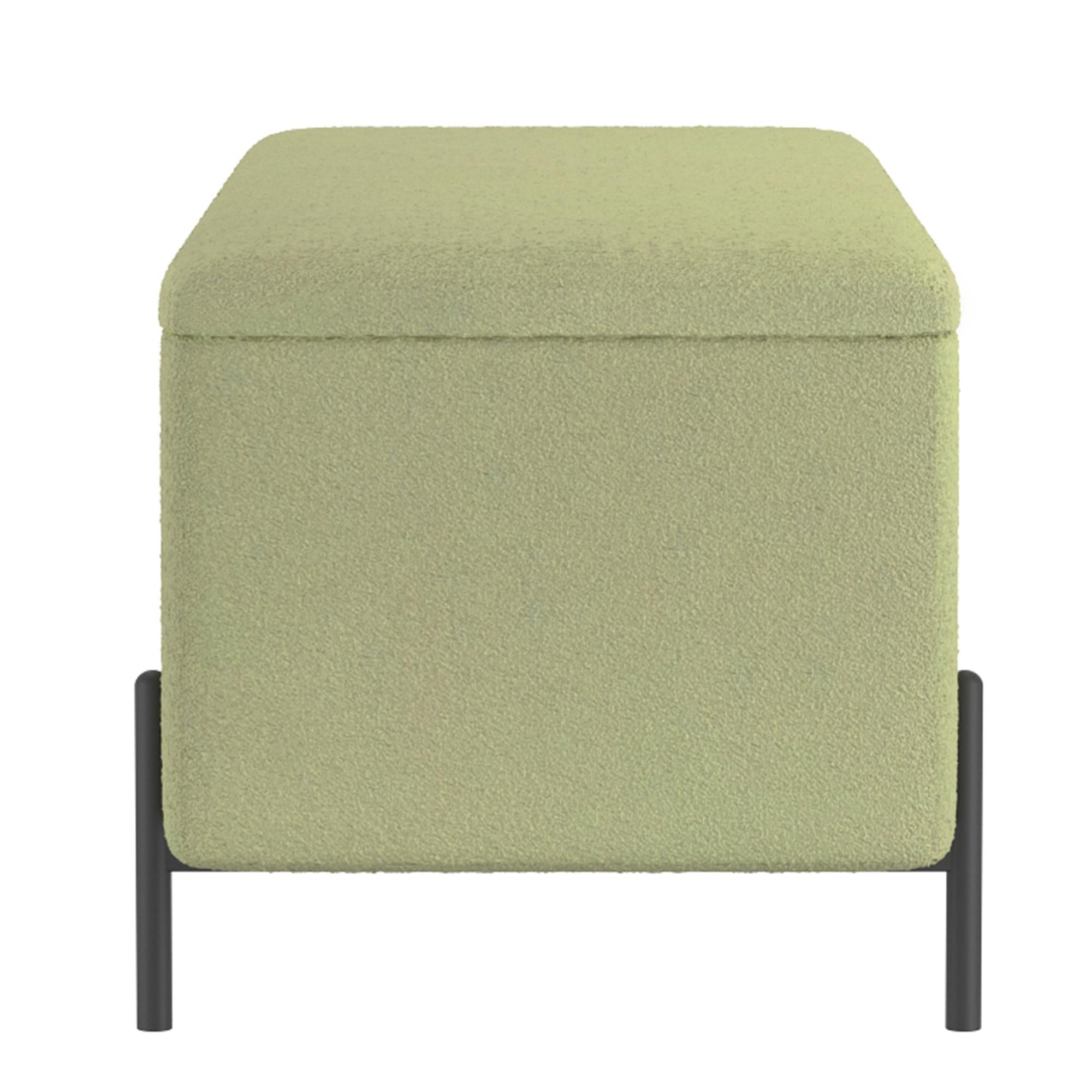 Worldwide Home Furnishings Erzo 402-136SG Storage Ottoman Bench - Sage and Black IMAGE 4