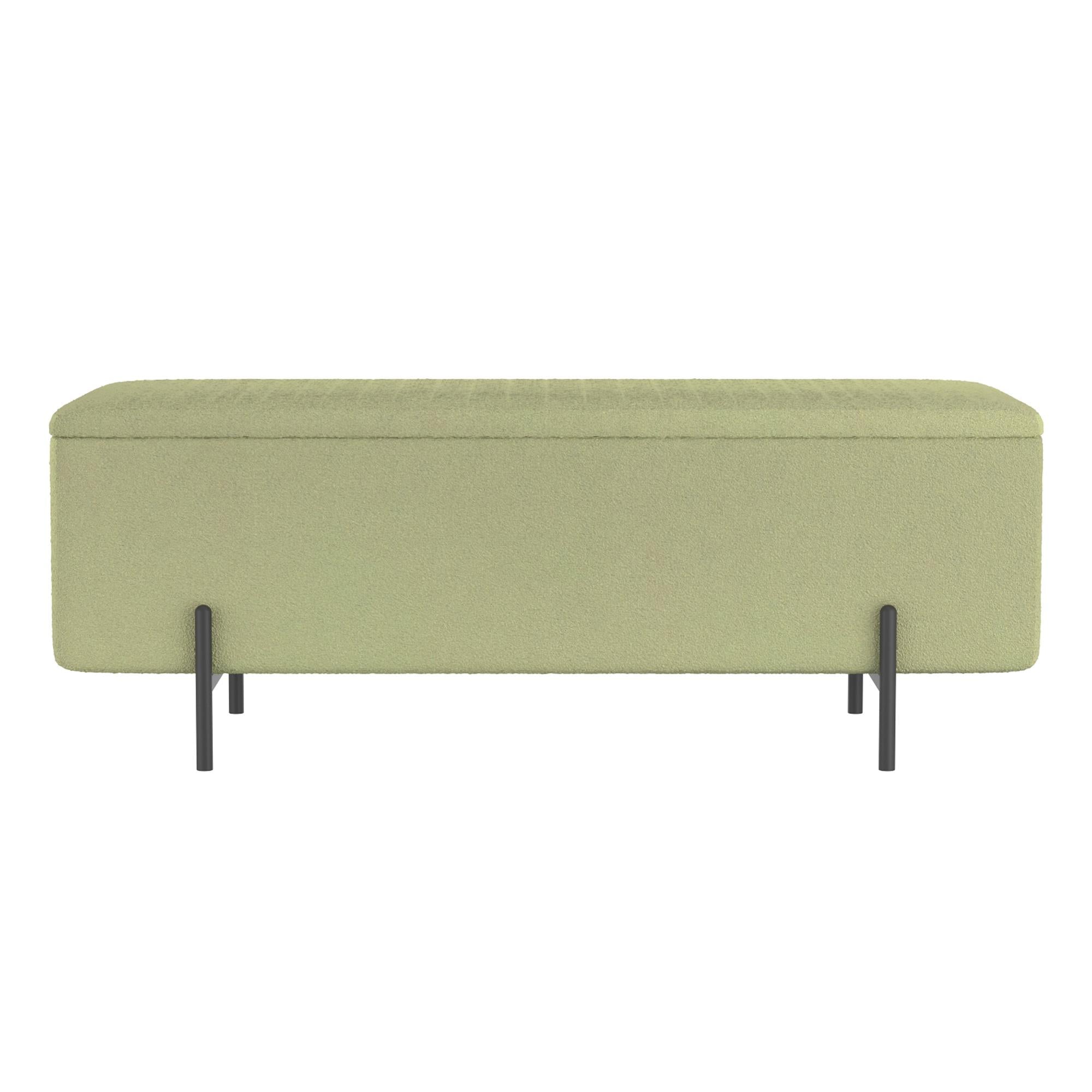 Worldwide Home Furnishings Erzo 402-136SG Storage Ottoman Bench - Sage and Black IMAGE 5