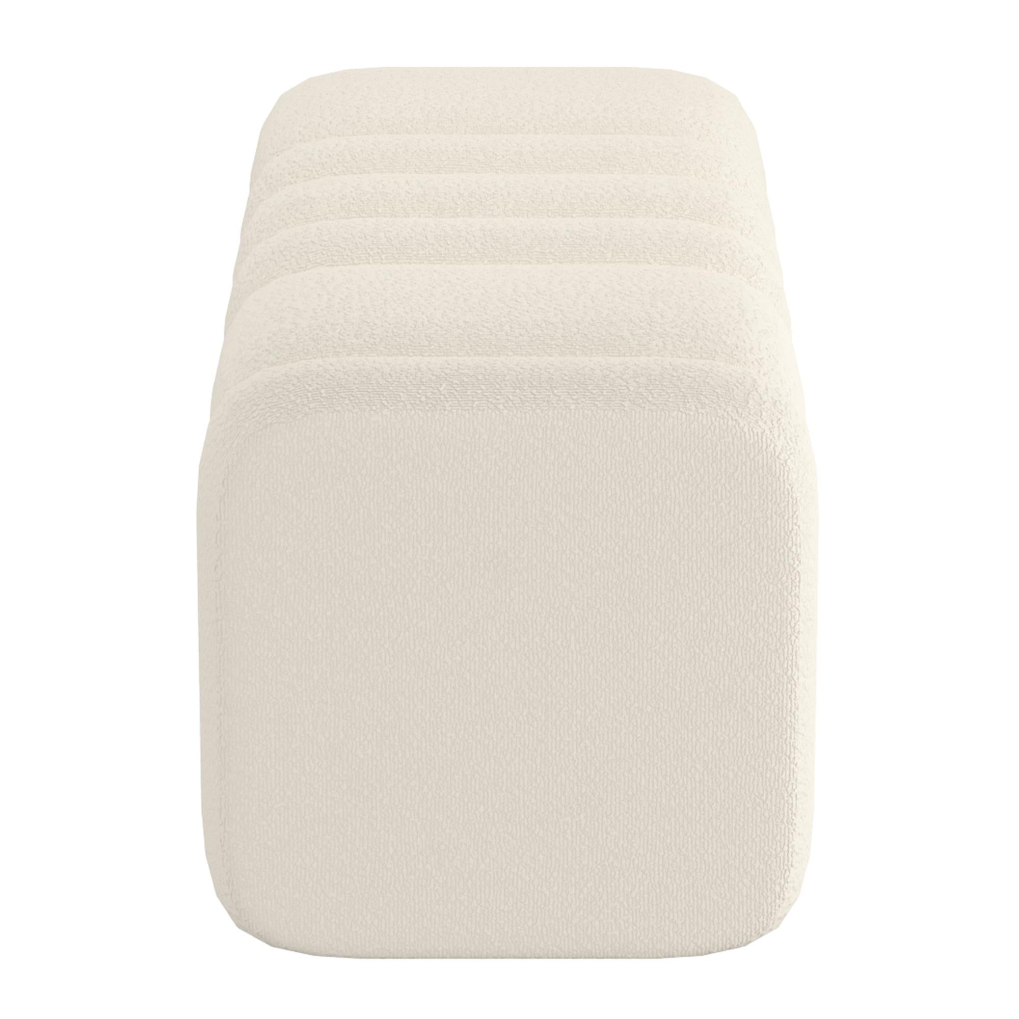 Worldwide Home Furnishings Rigel 402-133IV Large Ottoman Bench - Ivory Boucle IMAGE 4