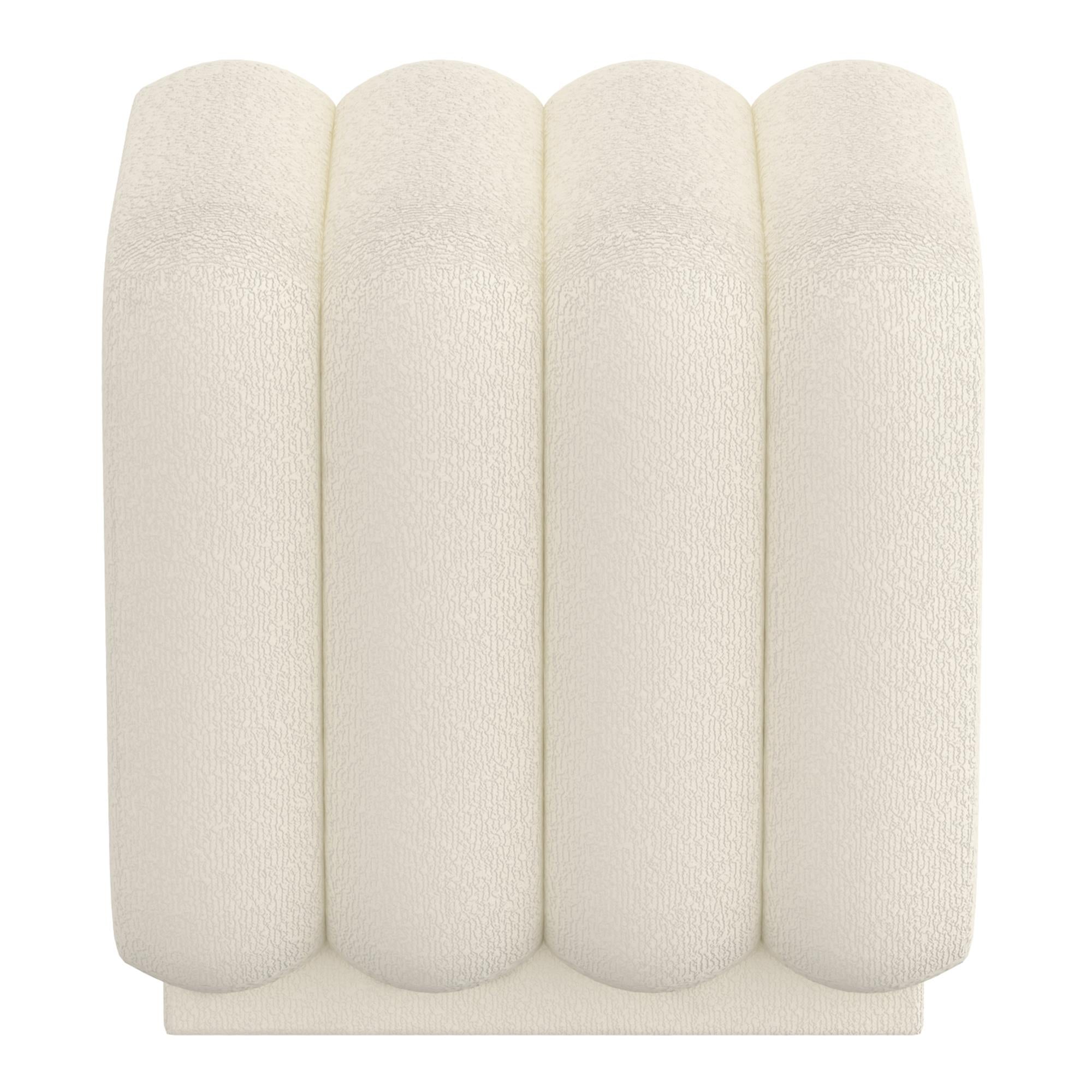 Worldwide Home Furnishings Rigel 402-133SM_IV Small Square Ottoman - Ivory Boucle IMAGE 5