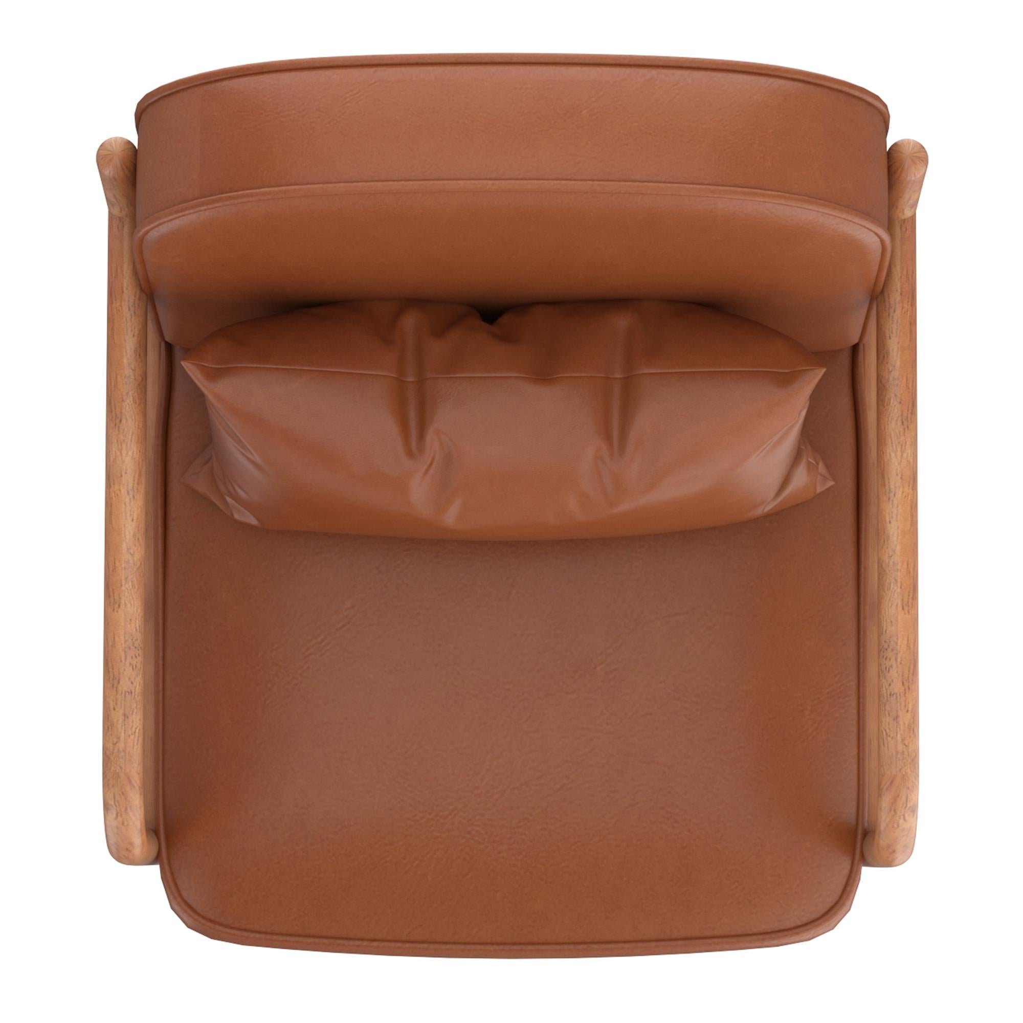!nspire Fani 403-926SD Accent Chair, Faux Leather - Saddle and Walnut IMAGE 6