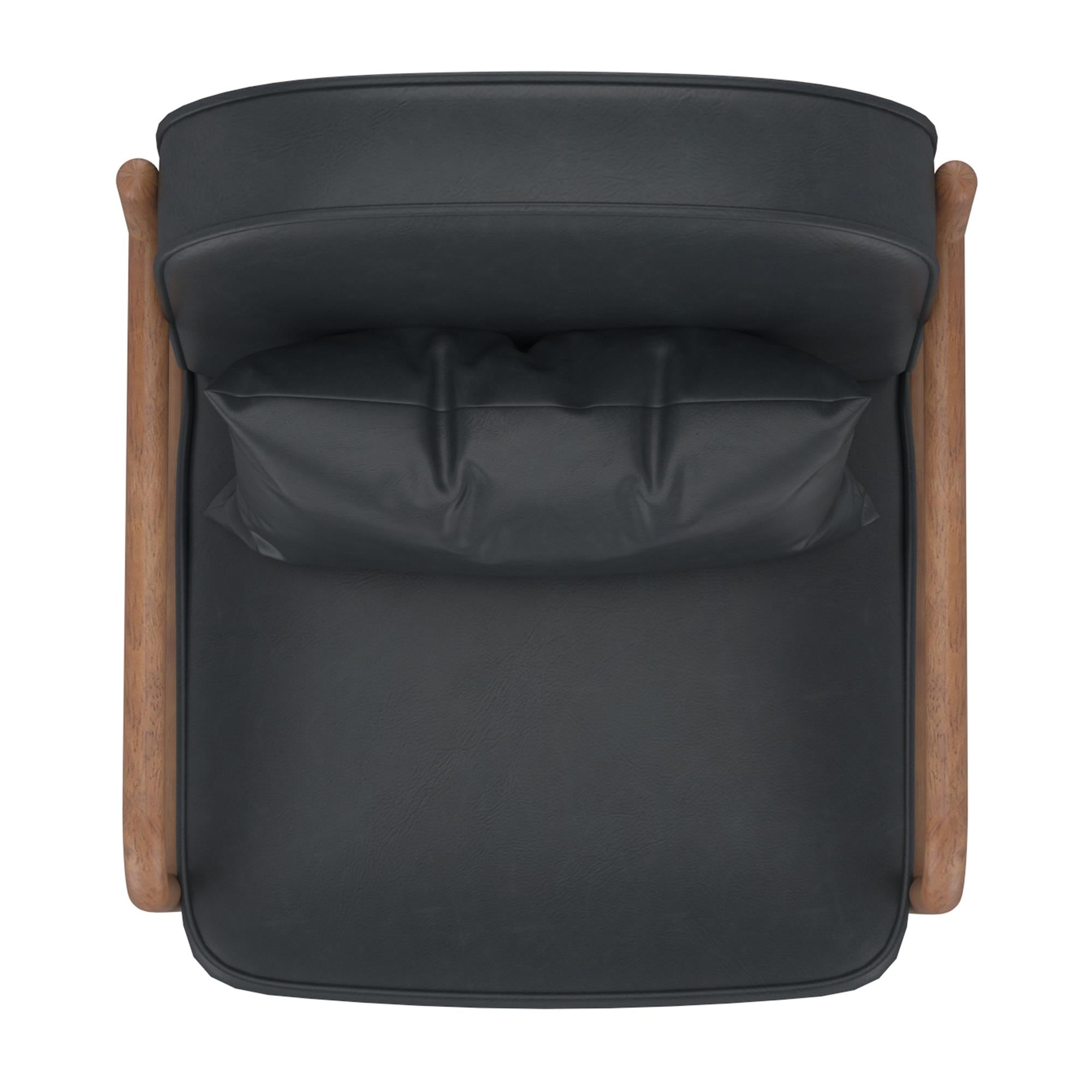 !nspire Fani 403-926BLK Accent Chair, Faux Leather - Black and Walnut IMAGE 6