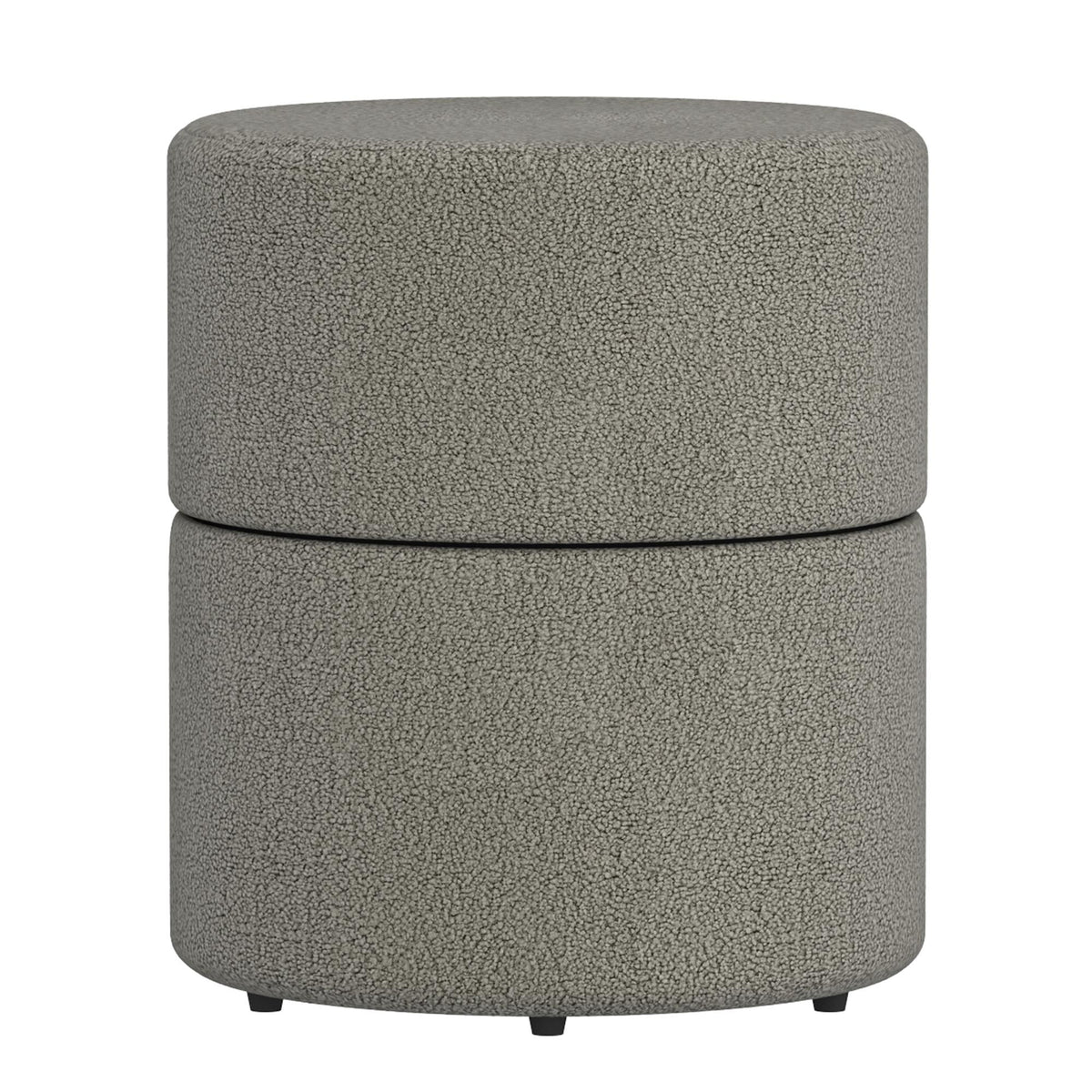 !nspire Novar 402-670WGY Round Swivel Ottoman - Warm Grey Boucle IMAGE 3