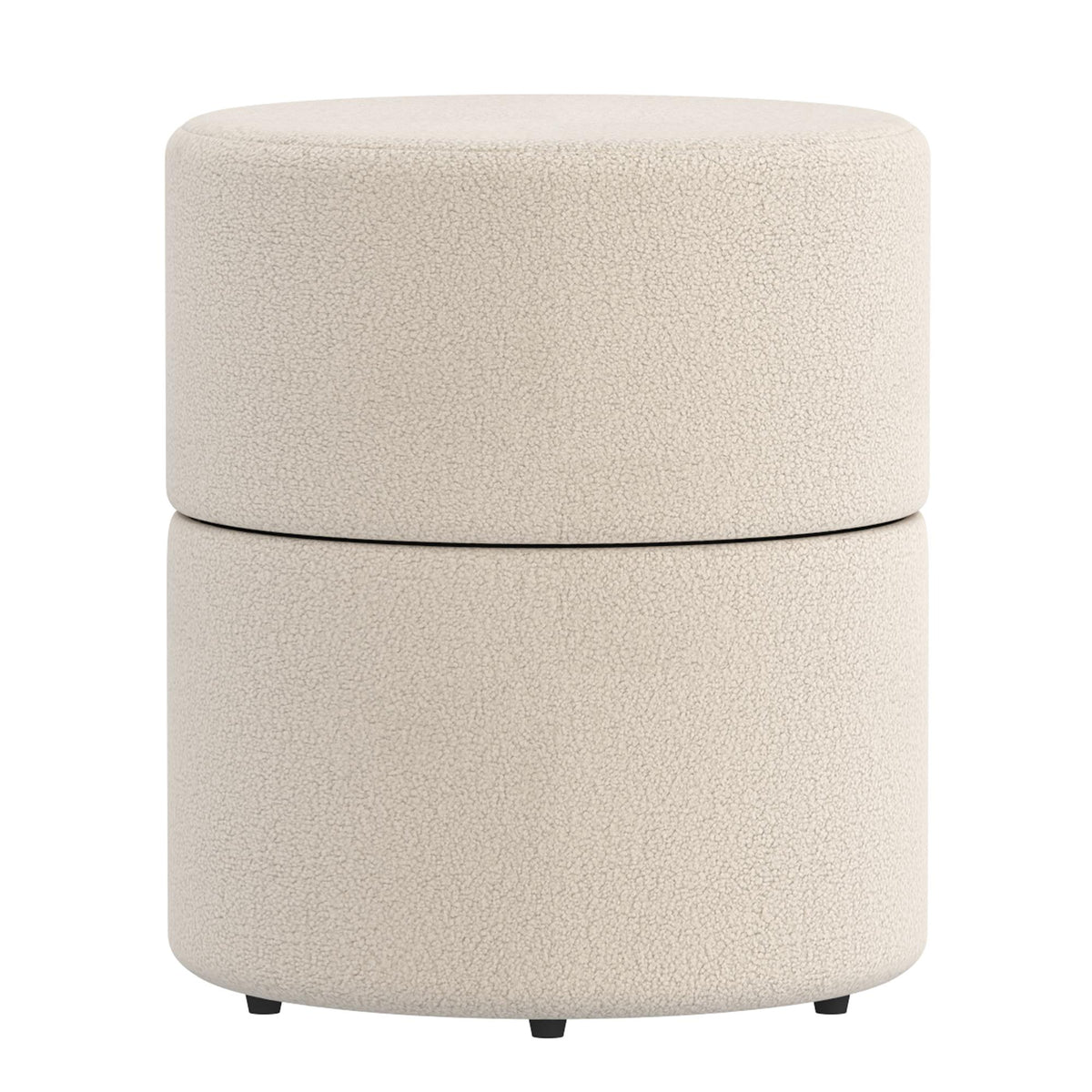 !nspire Novar 402-670CM Round Swivel Ottoman - Cream Boucle IMAGE 3