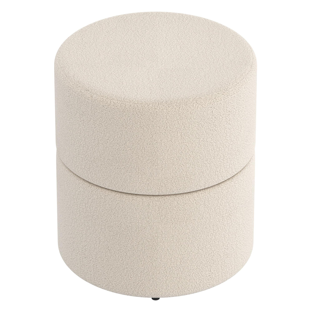 !nspire Novar 402-670CM Round Swivel Ottoman - Cream Boucle IMAGE 4